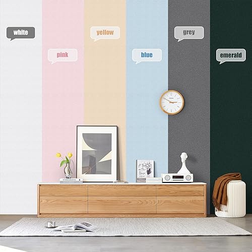 Miniatura 4 de Yun-aeon Papel tapiz grueso texturizado para despegar y pegar, papel tapiz de espuma de algodón color gris oscuro, 17.3 x 472 pulgadas (56.8 pies