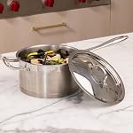 Lagostina Moderna 12-Piece Stainless Steel Cookware Set, Commercial Capsule Base, Induction Safe Pots and Pan Set Includes Saucepan, Casserole, Dutch Oven & Lids, Oven Safe up to 400°F / 204ºC