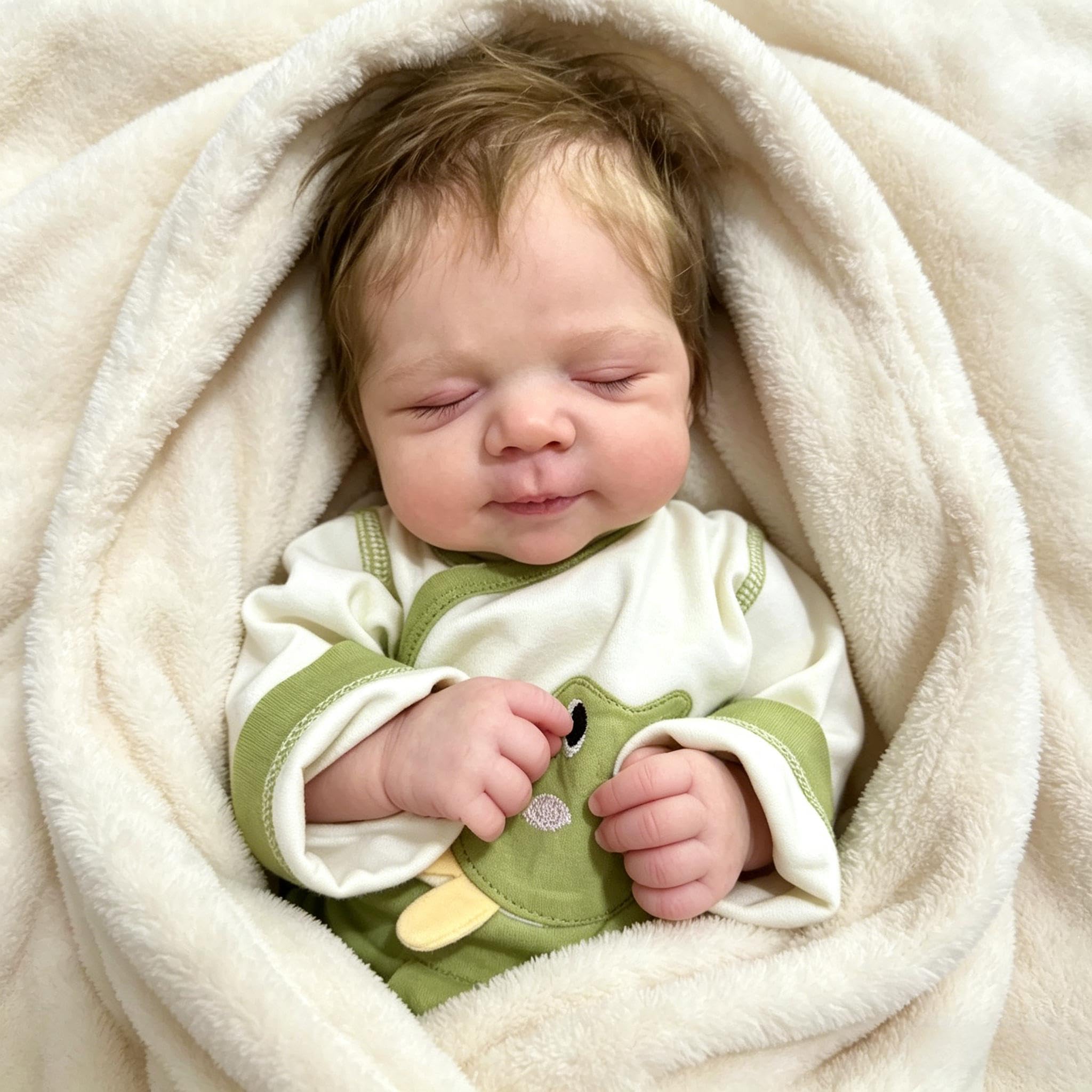 RXDOLL Realistyczne lalki Reborn Baby Dolls Maluch Silikonowe Pełne Ciało Dziewczęce 45 cm Realistyczne Pełne Silikonowe Lalki Baby Doll Zamknięte Włosami Anatomicznie Poprawione Lalki Reborn