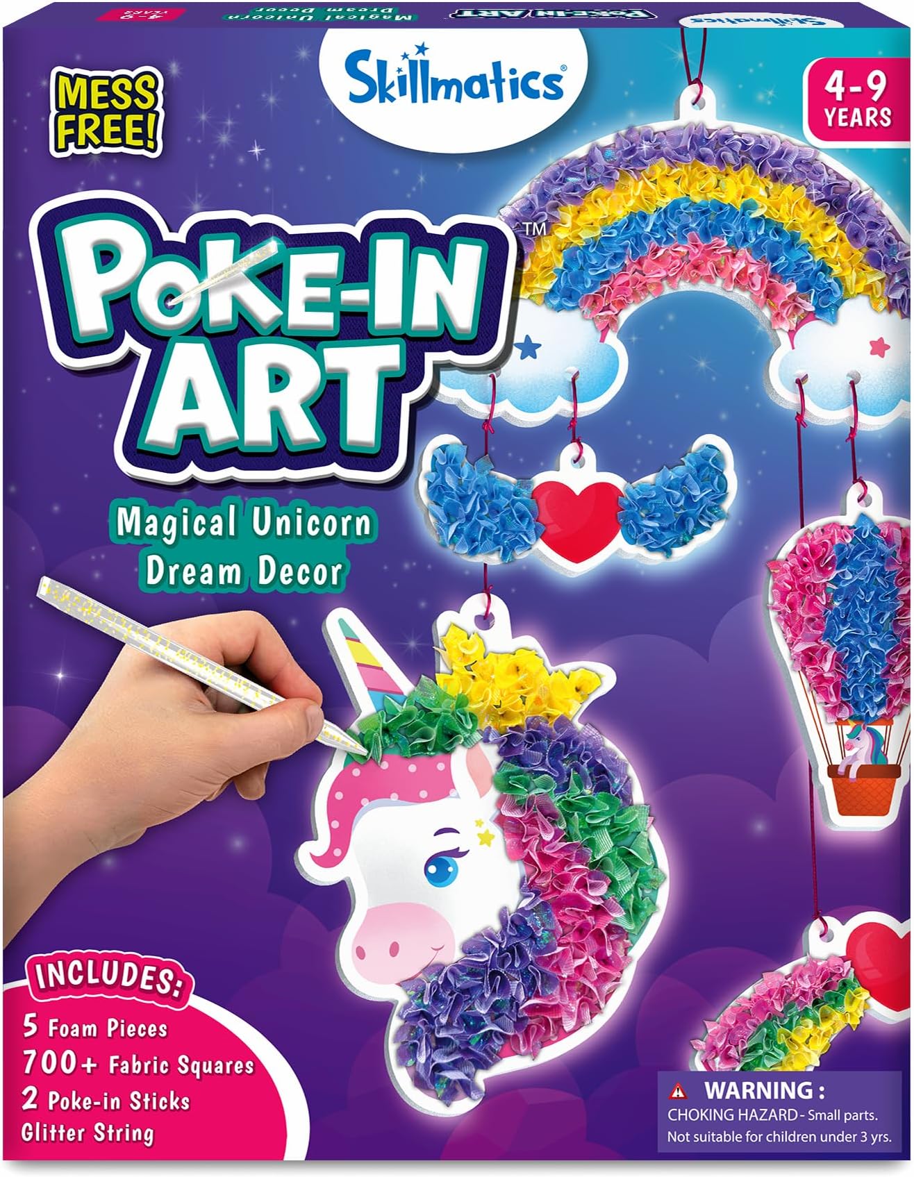 Skillmatics Poke-in Art - Magical Unicorn Dream Decor, Mess-Free Fun for Kids, DIY Craft Kits, Creative Activity, Gifts for Ages 4, 5, 6, 7, 8, 9