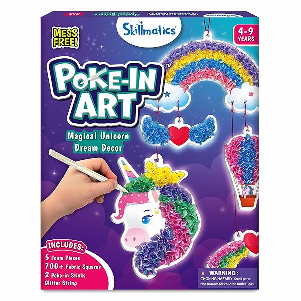 Skillmatics Poke-in Art - Magical Unicorn Dream Decor, Mess-Free Fun for Kids, DIY Wood Craft Kits, Creative Activity, Gifts for Ages 4, 5, 6, 7, 8, 9