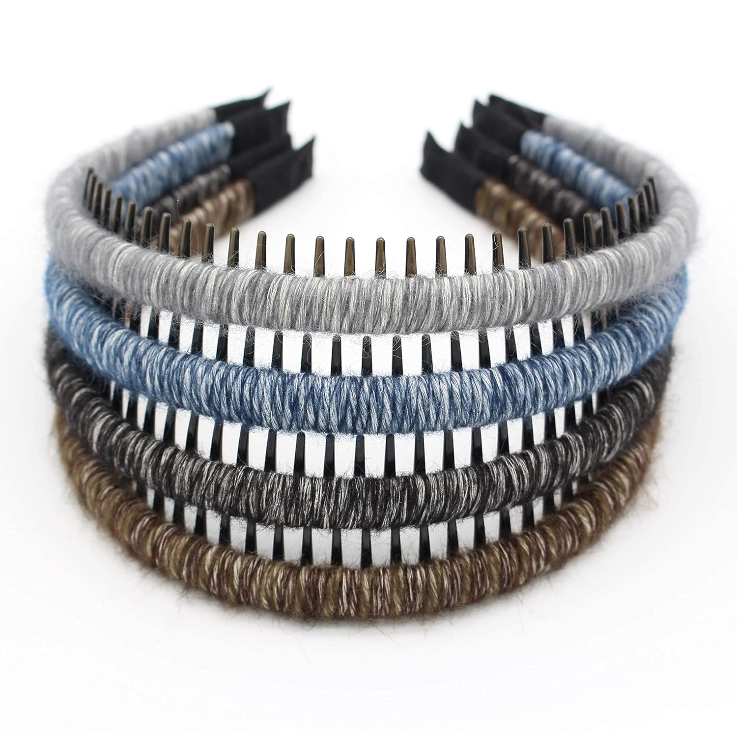 JOBAND Fashion hair headband Hairbands for women Non-slip Hair Accessories wool knit hair band Resin comb teeth hair hoop (4 color)