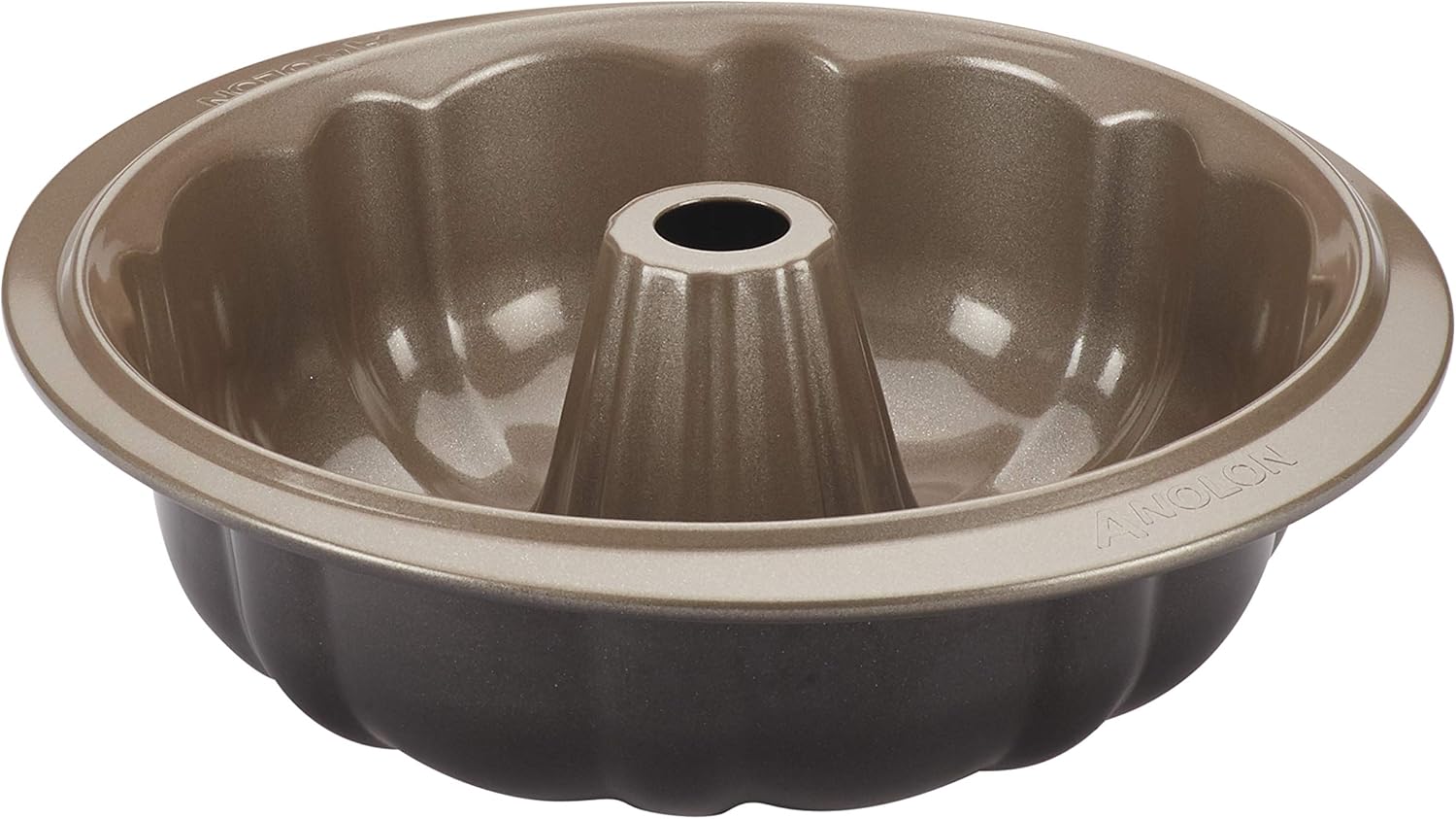 Anolon 47492 Eminence Nonstick Fluted Mold Baking Pan / Nonstick Fluted Mold Cake Pan, Round - 9.5 Inch, Black