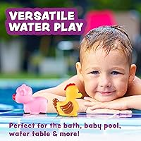 Vista 9 de Tub Works Barnyard - Juguetes de baño sin moho, paquete de 6 Diseño de juguetes de baño sellados y sin agujeros que mantiene la humedad fuera