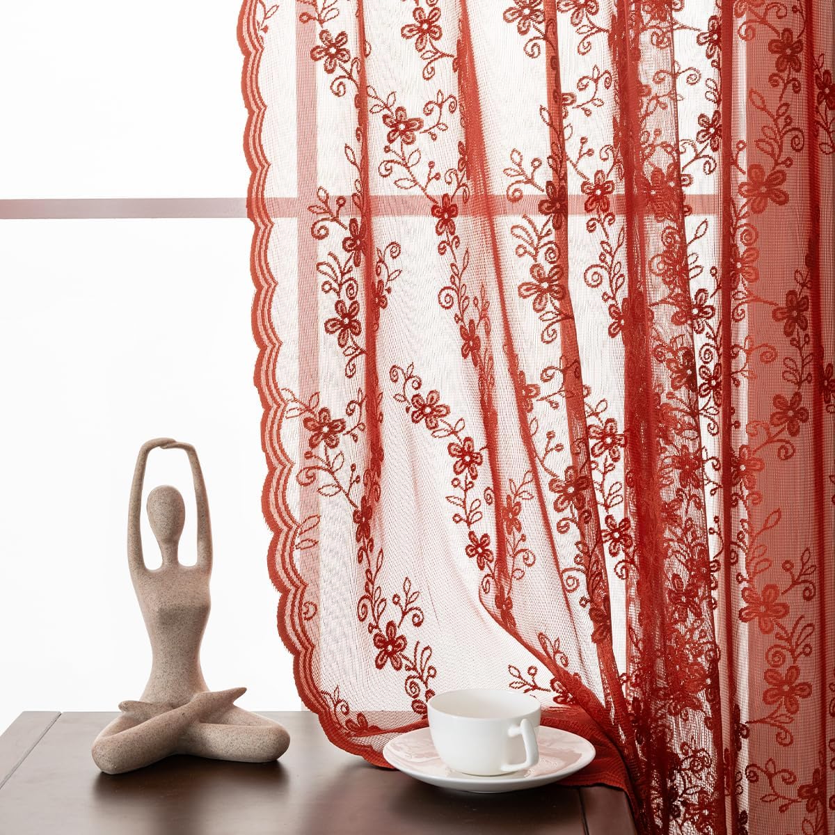 Donutea Lace Curtains 84 Inches Long Rod Pocket Vintage