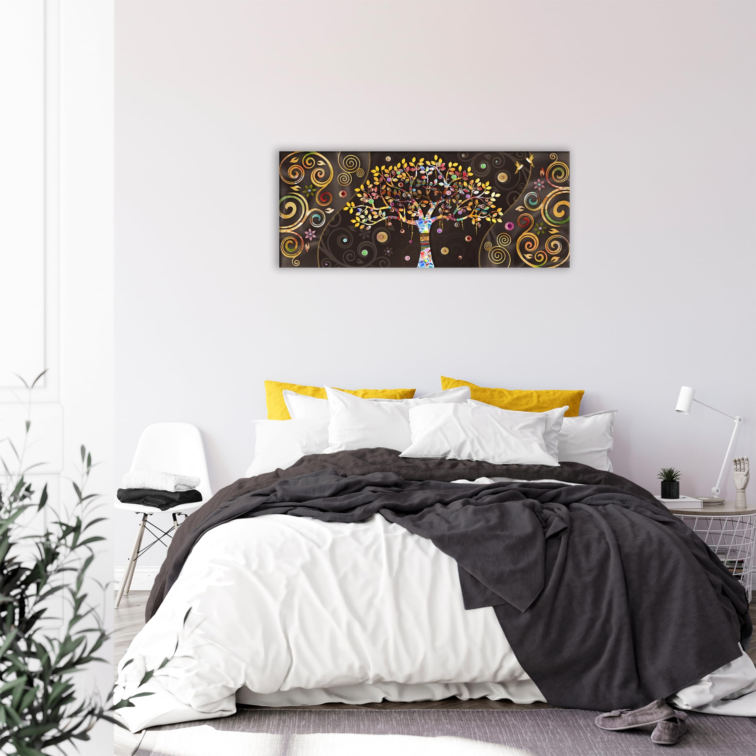 Runa Art Murali XXL Tigre Colorato Nero 200 x 80 cm Animali