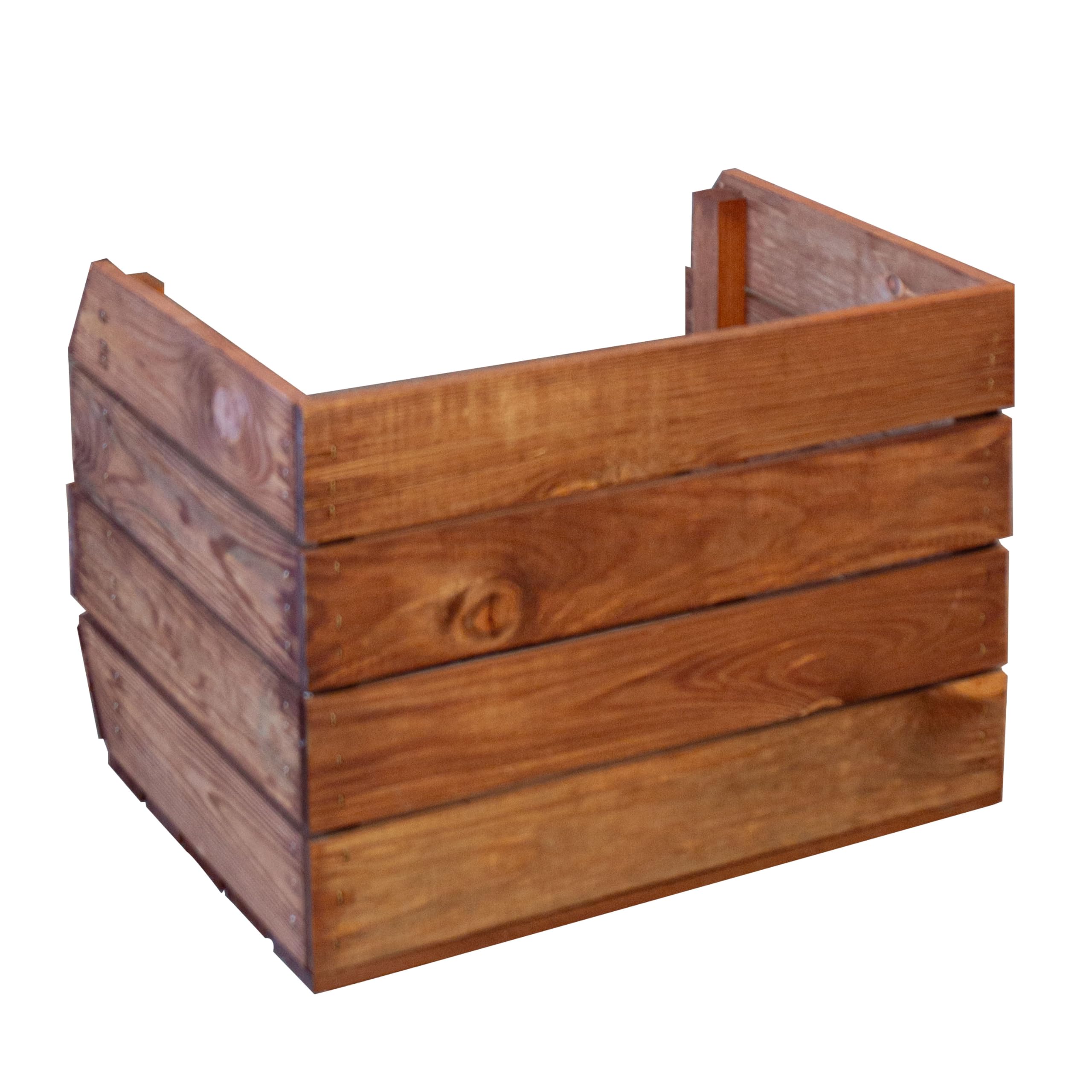 Kistenkolli Altes Land Regalkiste Olaf Kartoffelsteige 40x33x30 cm Gemüsekiste Obsthorde Gemüsekorb Obstschale Weinkiste Obstkiste Apfelkiste Holzkiste Küchenregal (3er Set Ocker)