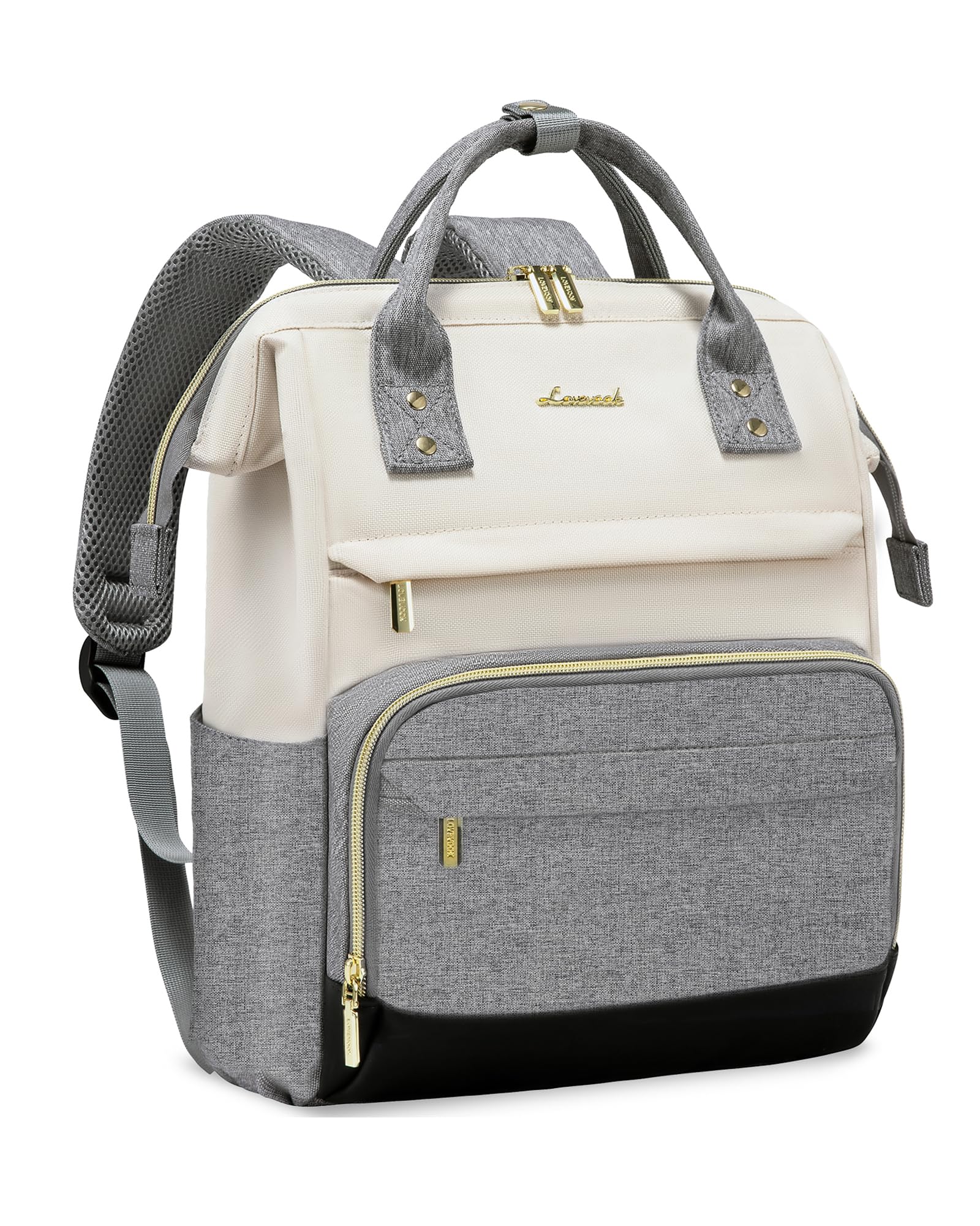 LOVEVOOK Mini Backpack for Women, Cute Small Backpacks Purse, Fashion Bag for Work Travel Gift, Lightweight Daypack, White-Grey