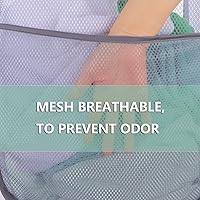 Vista 5 de Paquete de 2 cestas de malla para lavandería, cesto de ropa plegable emergente con mango duradero, fácil de abrir y plegar para residencia