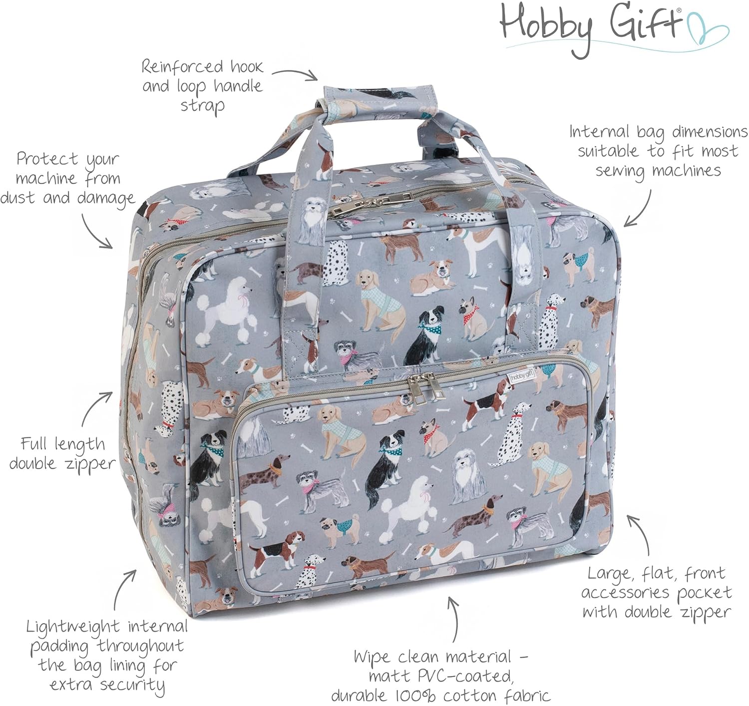 Hobby Gift Sewing Machine Bag Padded Carry Case with Pockets for Domestic Sewing Machine Storage Transport and Classes