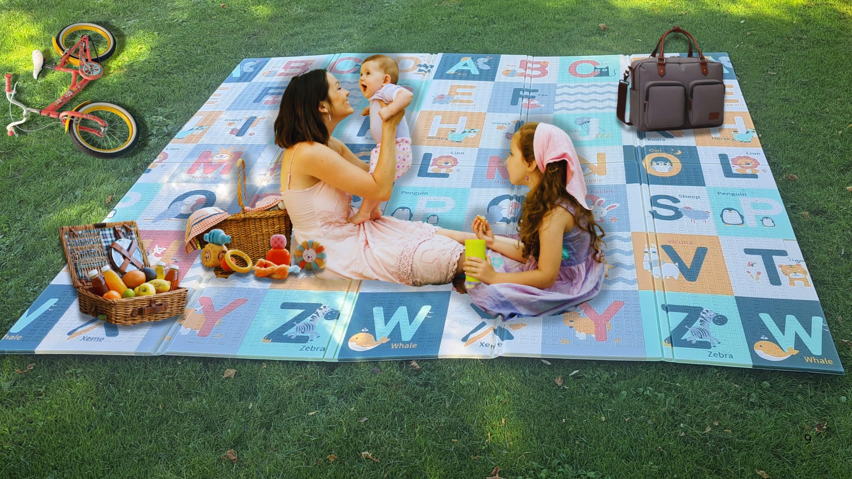 Tapis D'éveil Et De Jeux Antidérapant - Tapis De Sol Bébé Tapis extérieur imperméable, Tapis de Motricité Bébé, Grande Taille Et Épais, pour Chambre De Bébés, Enfants Dessins Amusants