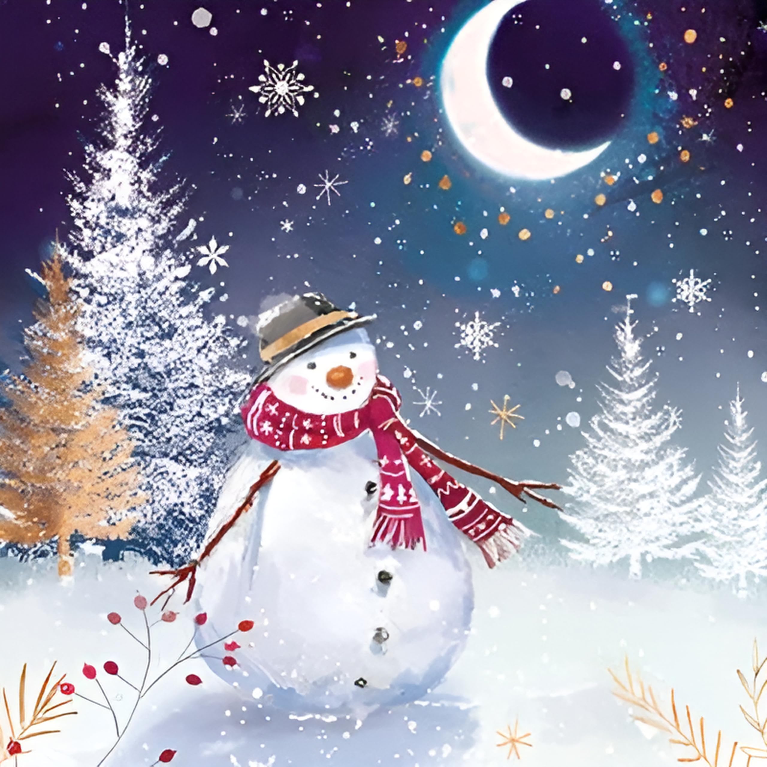 GBCC Charity Christmas Cards Pack of 6, Festive Snowman in the Snow, Premium Greeting Cards Multipack with Envelopes