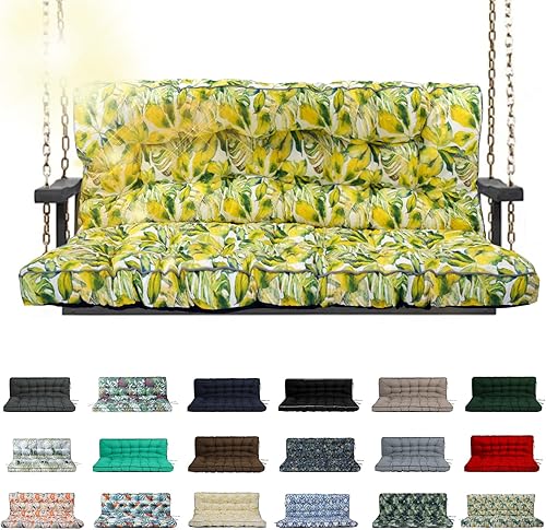 Miniatura 10 de Cojín de columpio para porche de tres asientos, cojines impermeables de repuesto con respaldo, muebles de jardín al aire libre, patio, cojines