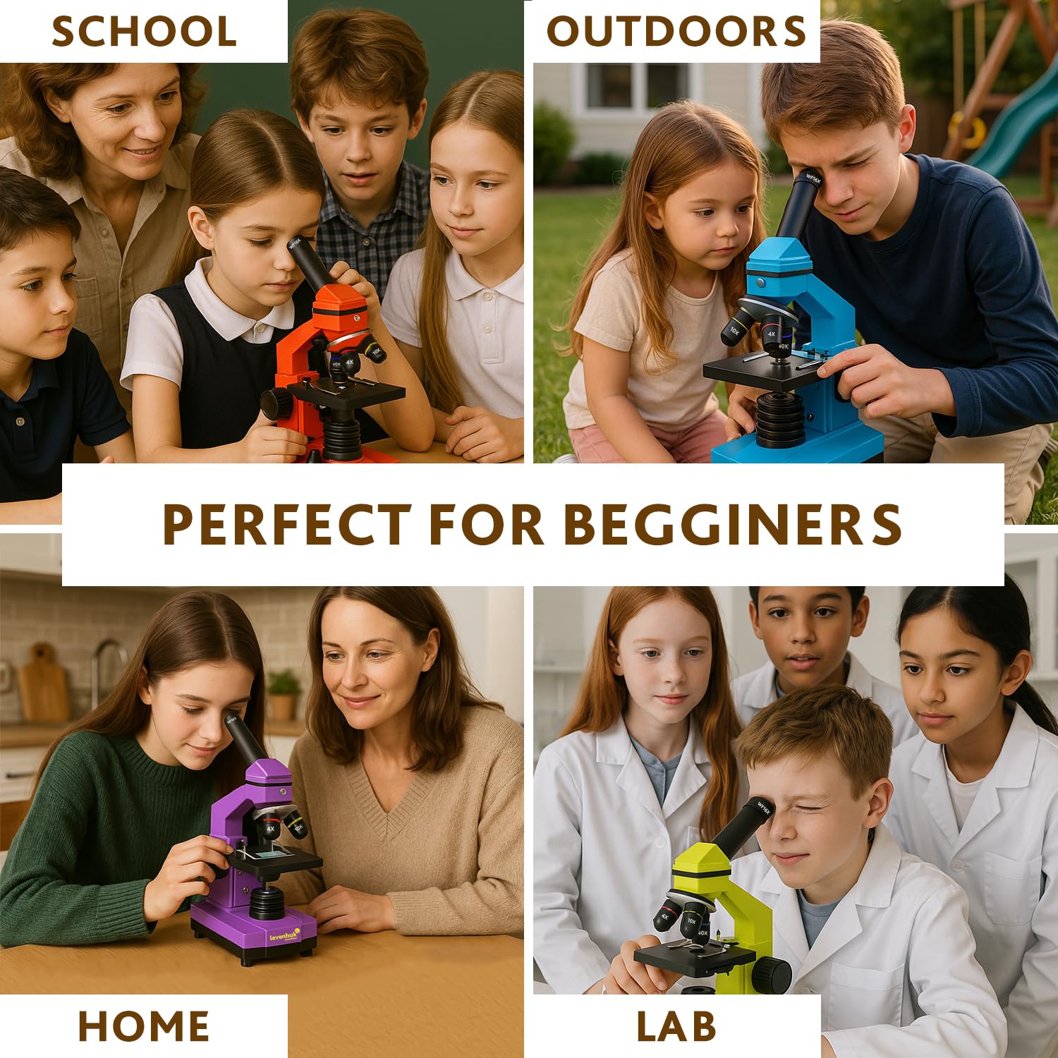 Levenhuk Rainbow 2L Plus Azure Kit Stem de Laboratorio Doméstico para Niños con Microscopio Portátil de 640x, Guía de Experimentos Ilustrada, Muestras Preparadas y Herramientas Científicas (EN)