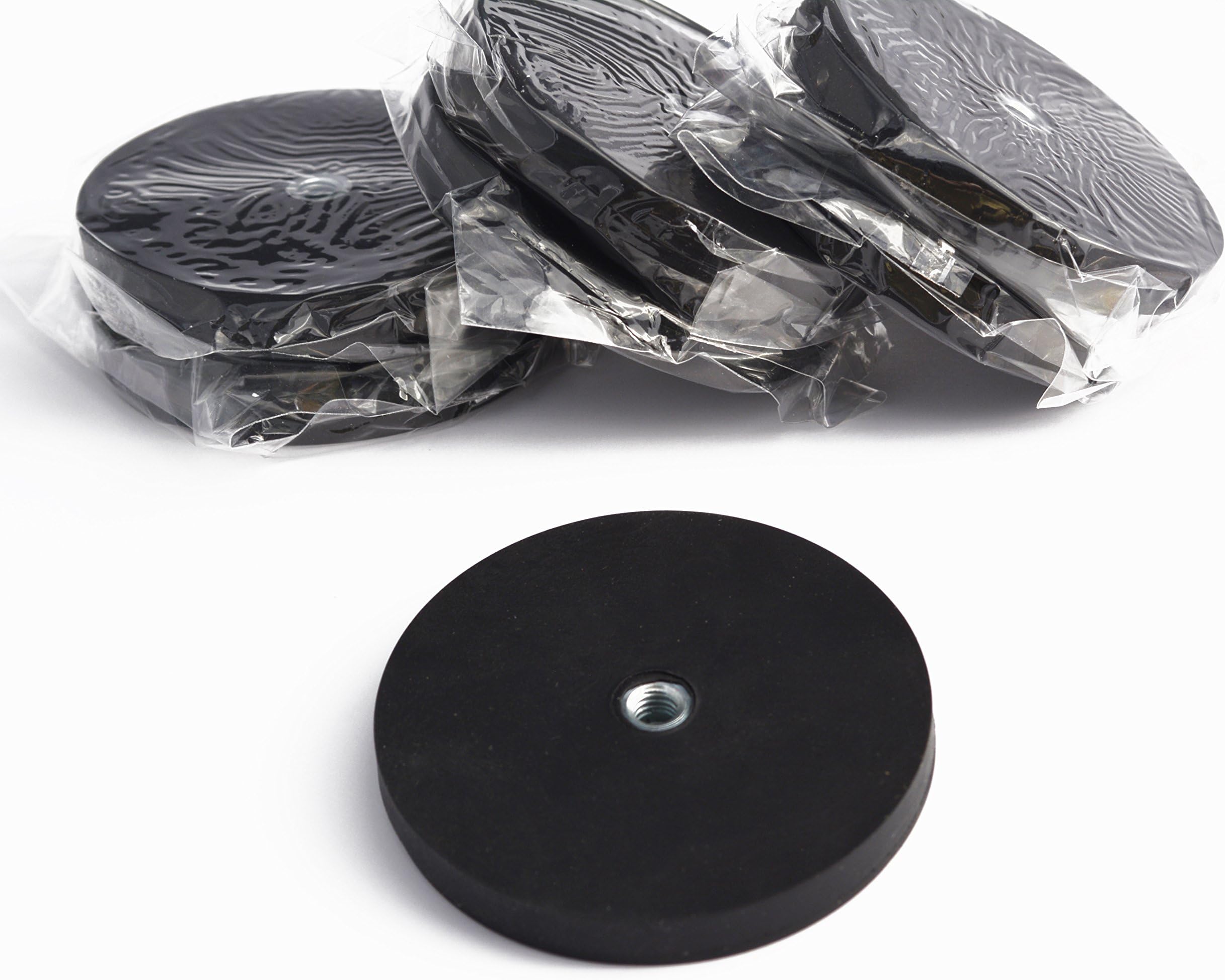 THM 2 pcs Pot Magnet Rubber Base 43lb/20lb PF 2 1/2" x 5/16 66x8mm N35
