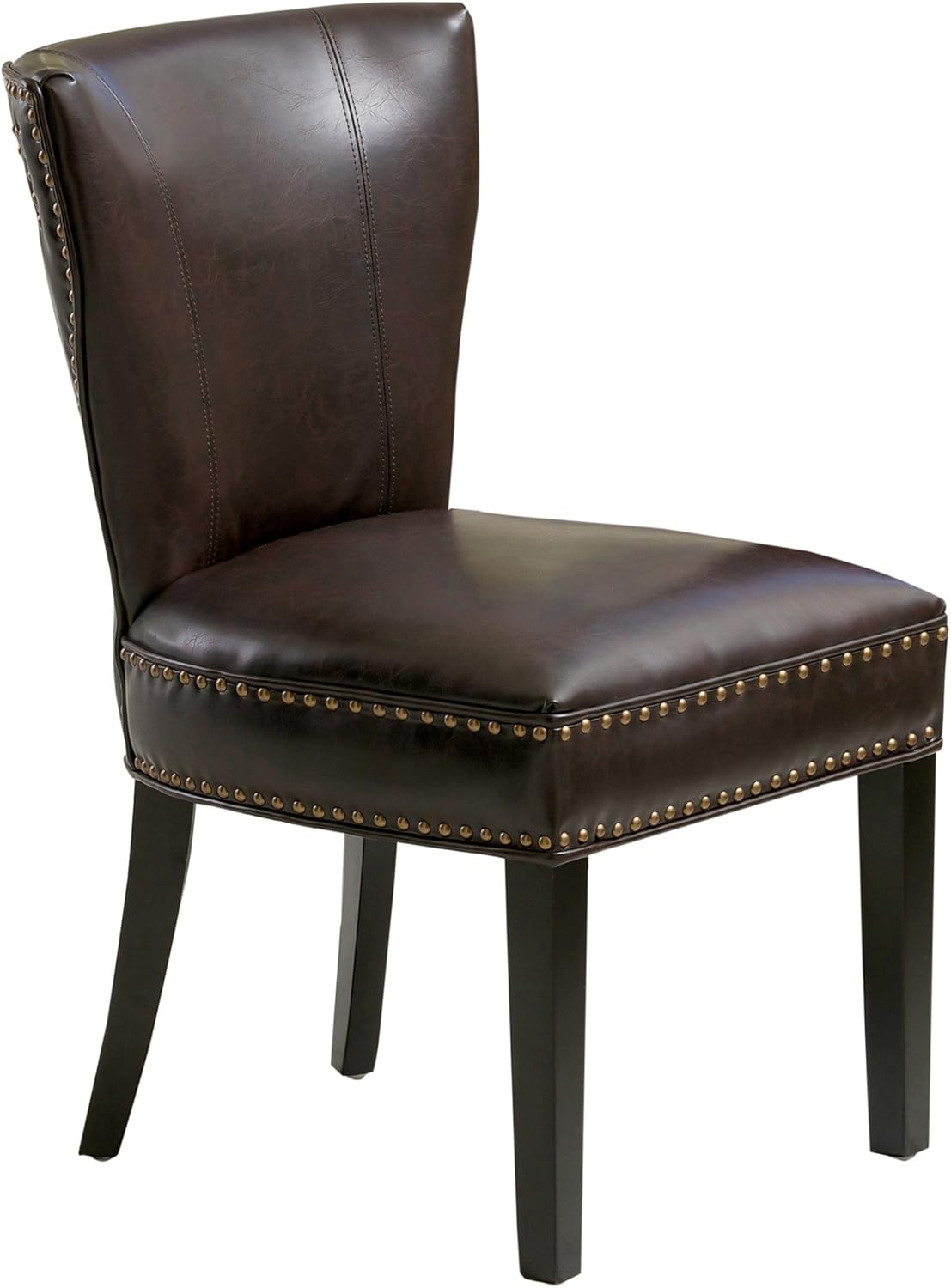 Best Selling Jackie Leather Accent Dining Chair, Brown