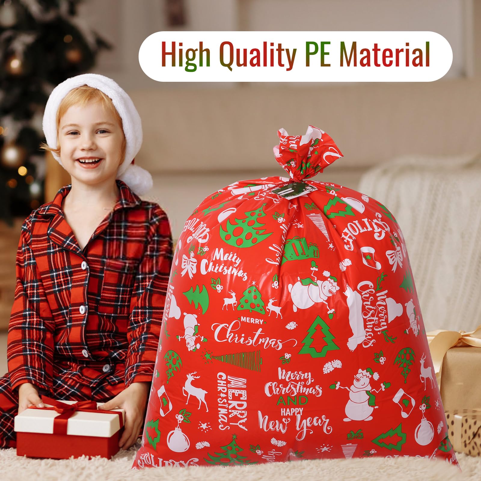 JOYIN Lot De 4 Sacs Cadeaux De Noël Extra Larges