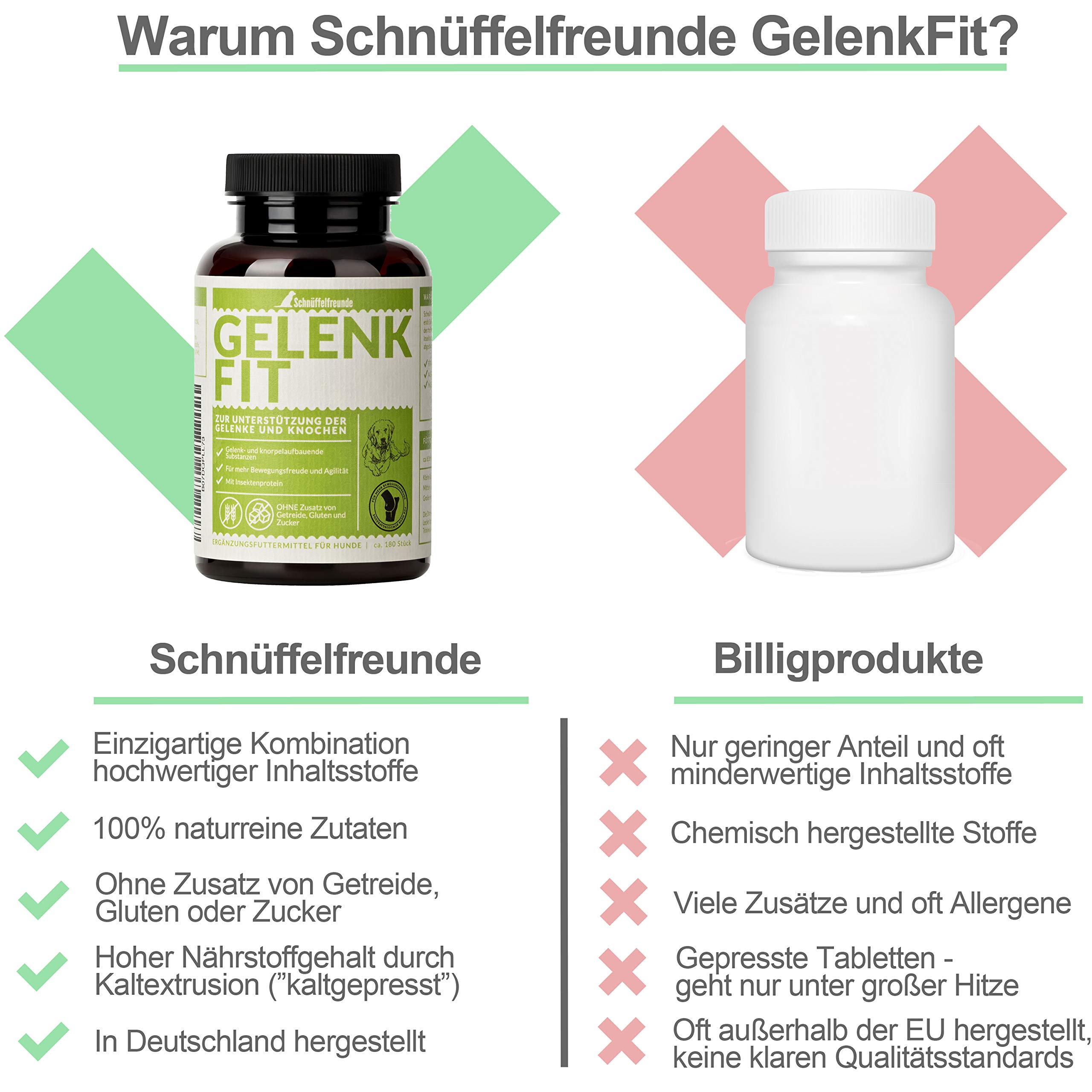 Gelenk Fit I Nahrungsergänzungsmittel für Hunde zur Unterstützung der Knochen und Gelenke I Mit Grünlippmuschel, MSM und Kurkuma (300g - ca. 360 Stück)