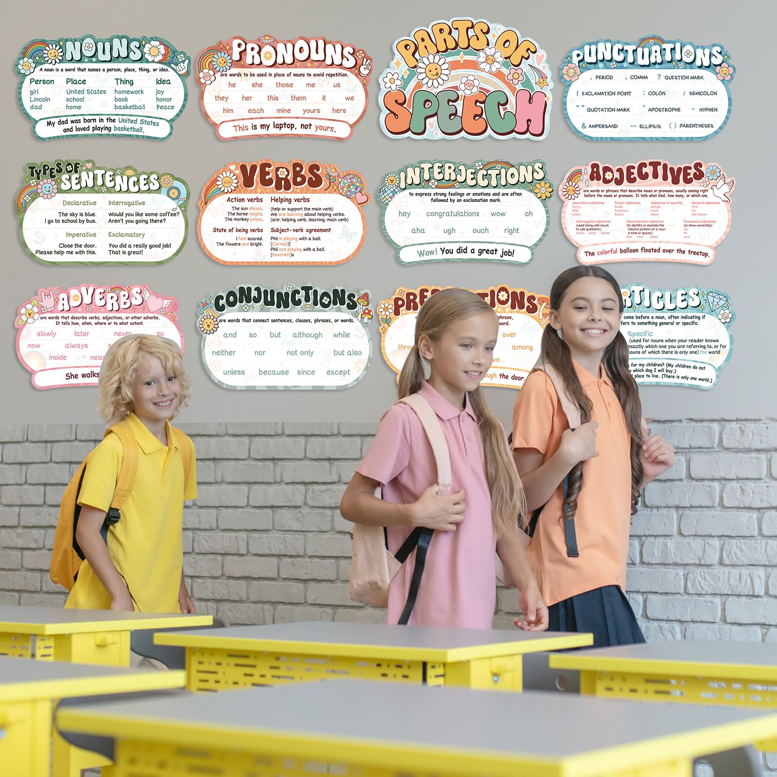 Snapklik.com : Pasimy 12 Pieces Parts Of Speech Posters English Grammar ...