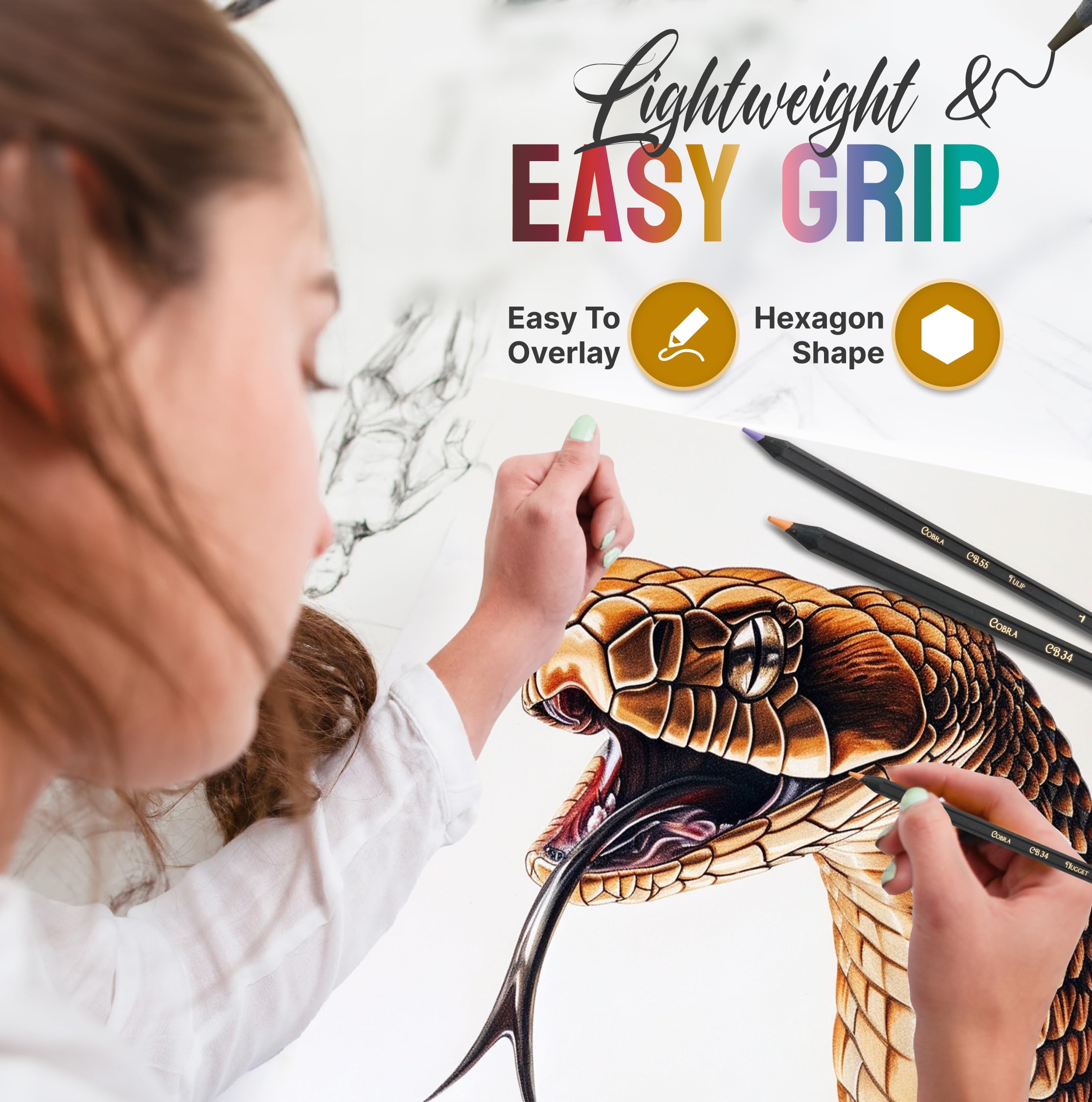 Black Widow ® Matite colorate per adulti, il miglior set di matite di colore per i libri di colorazione adulti, un kit di disegno Blackwood 24 pezzi disponibile per l'uso nei