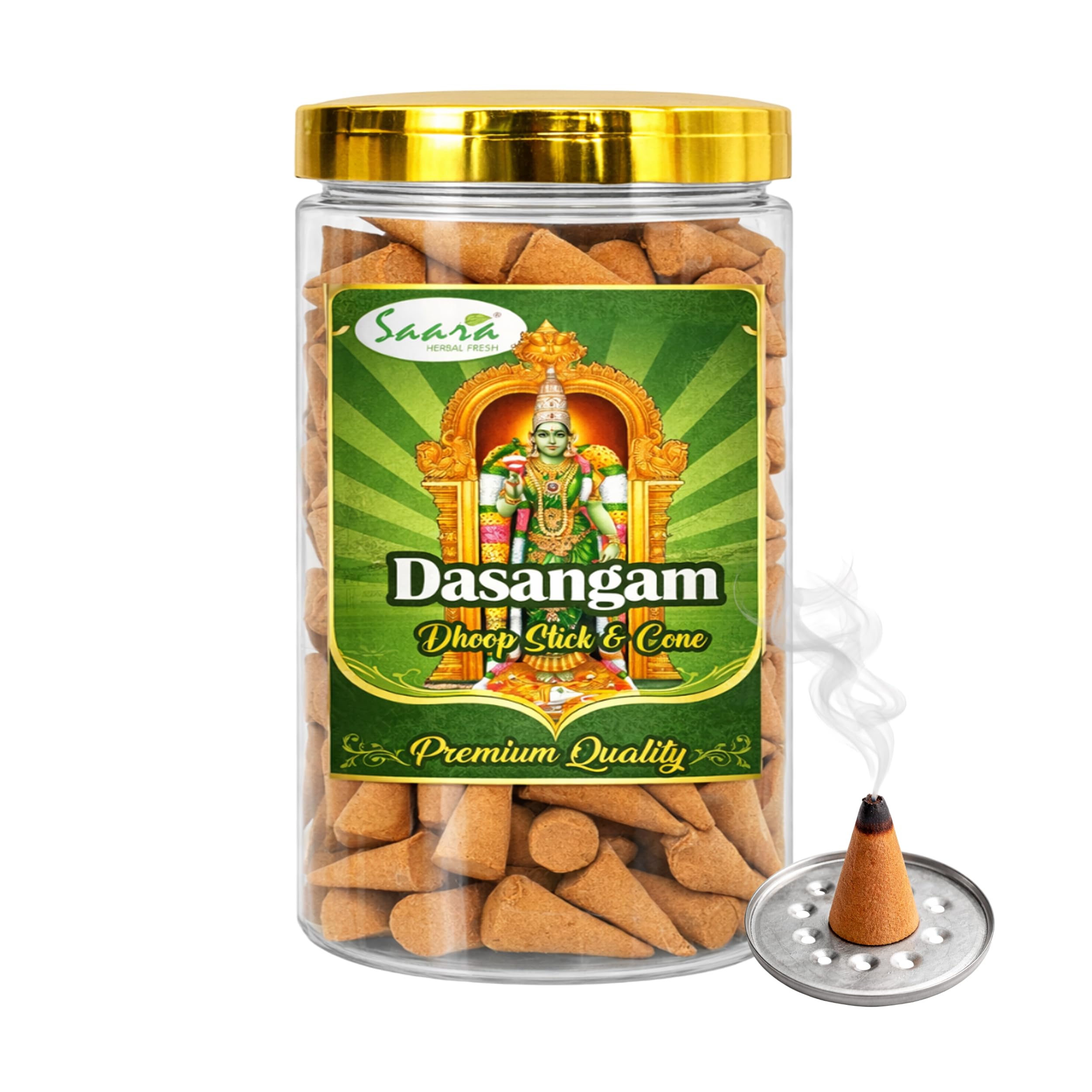 Dasangam Dhoop Cone Natural | Holder Inside | No Charcoal & Bamboo | Dasangam, 50 Nos-picture-11