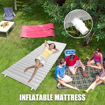 Inflatable Mattress Camping,Air Bed Camping Inflatable Mattress | Foldable Bed, Inflatable Bed with Air Pump, Travel Air Mattress, Quick Inflation/Deflation Airbed