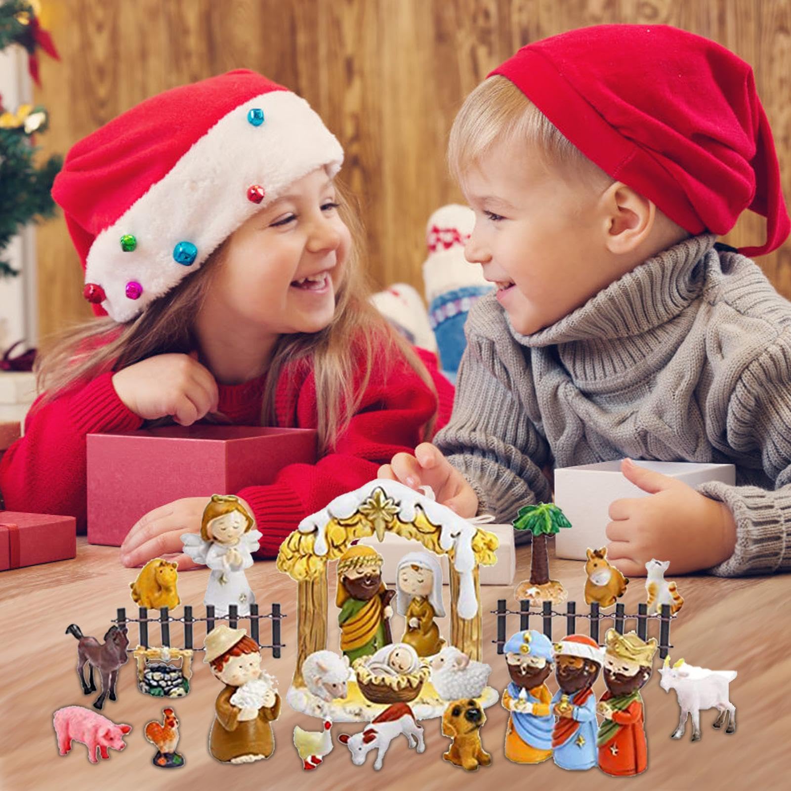 Calendrier De L'Avent De La Nativité, Calendrier De Compte à Rebours De Noel De 24 Jours Avec Jouets De Blocs De Creche Cadeau Surprise De Noel 98164001