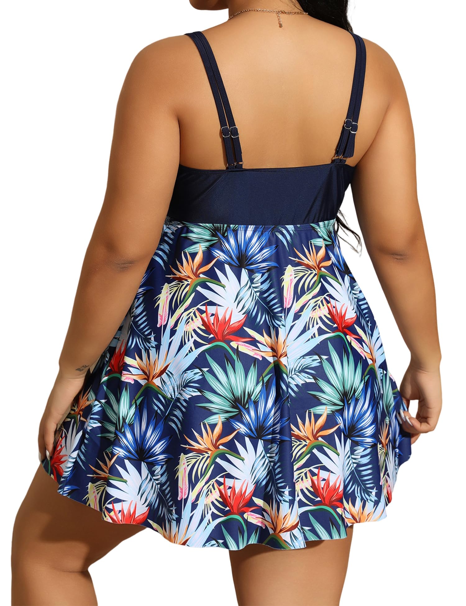 HANERDUN Bañadores Mujer Tallas Grandes Tankini Traje de Baño Mujer Bañador de 2 Piezas para Vacación Playa Natar