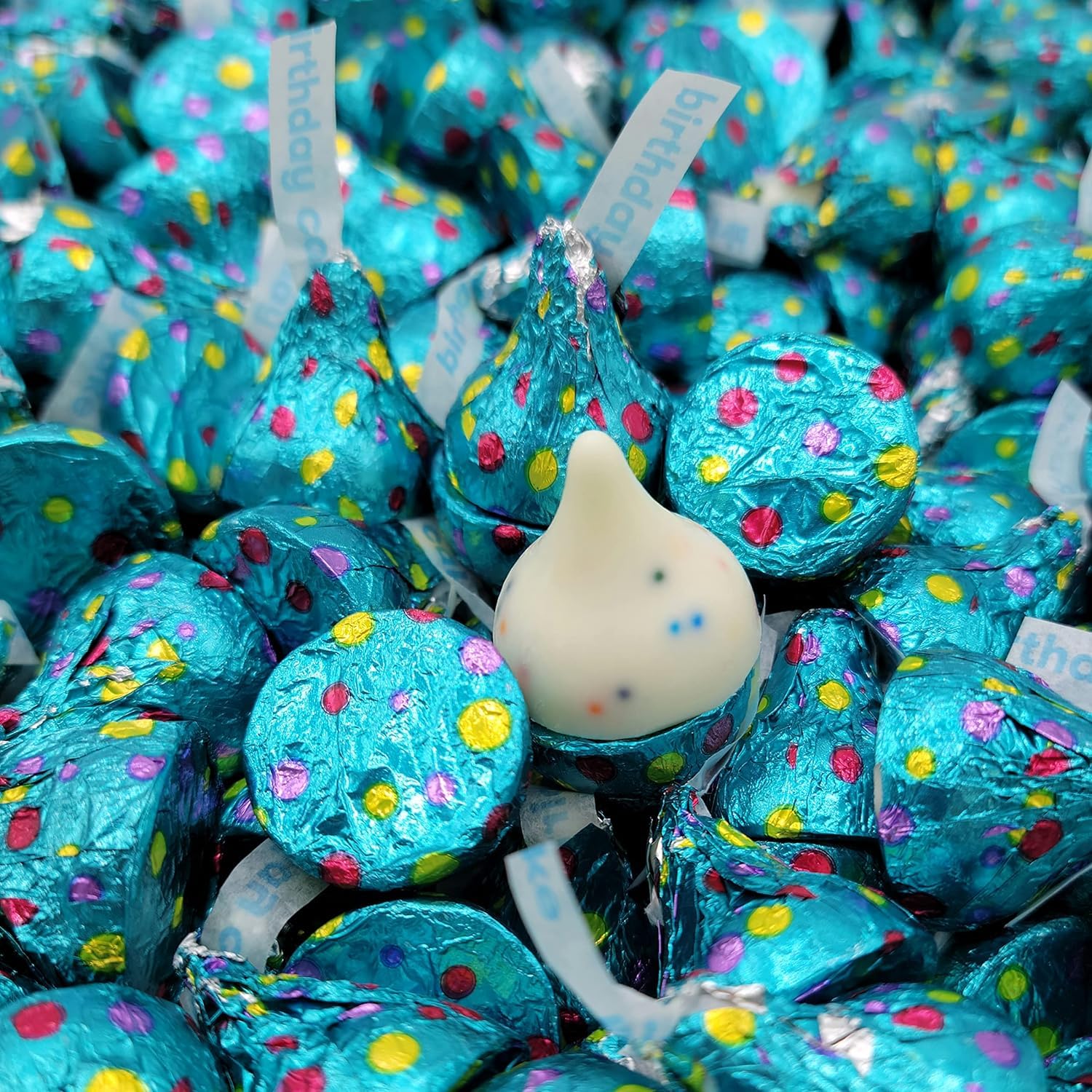 Hershey’s Kisses Birthday Cake - Birthday Cake Flavored Creme with Sprinkles - Individually Wrapped - Bulk Pack (4 Pound)