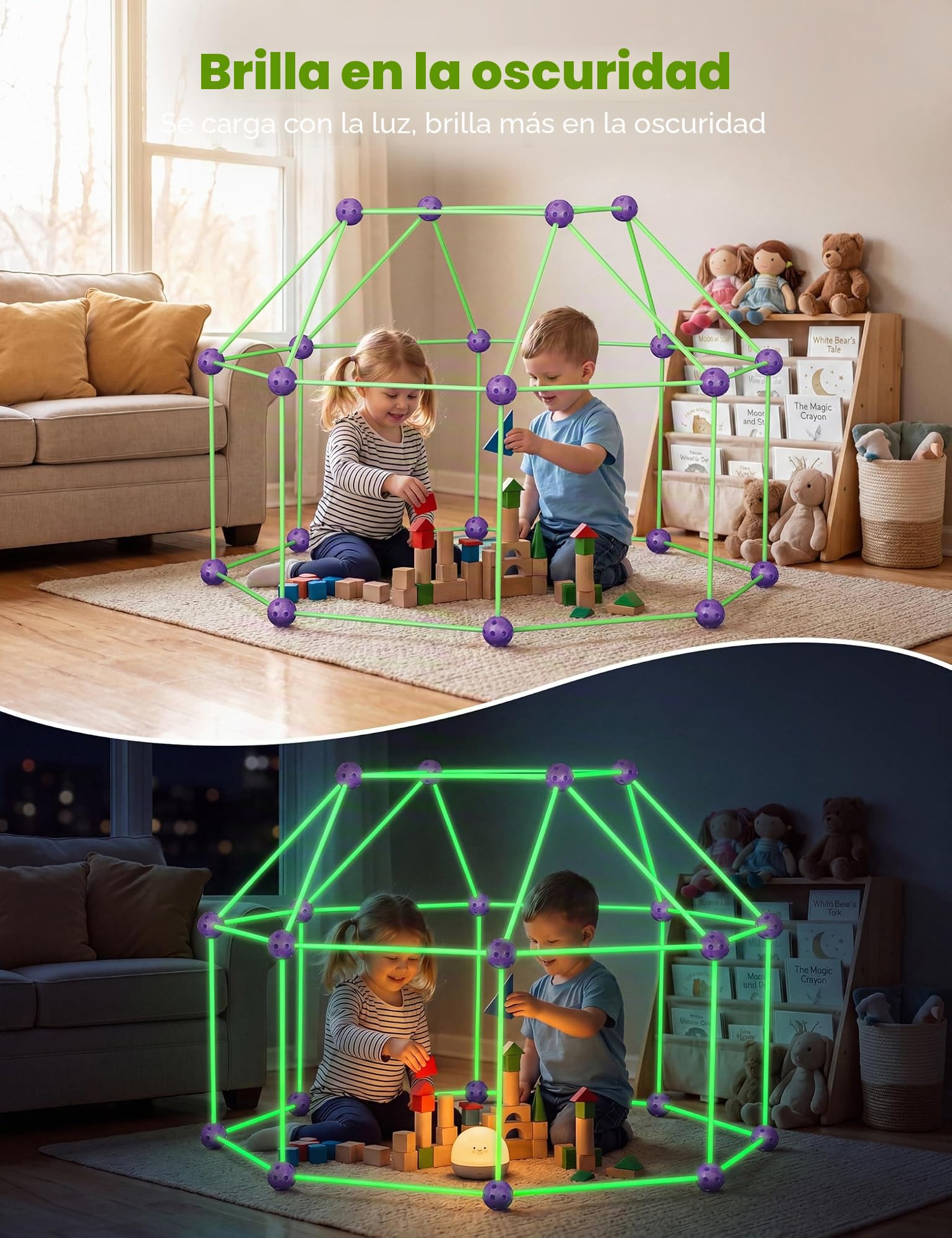 besrey 133 piezas de construcción de cuevas para niños, set de construcción de cuevas, cueva para niños, juguete de construcción creativa para interior y exterior, tienda de juegos DIY, juguete de