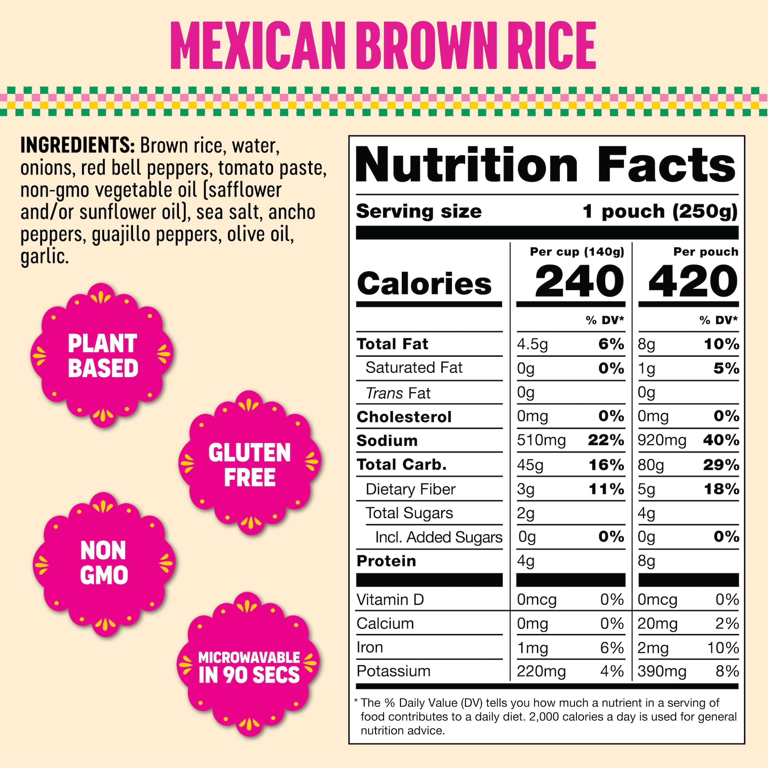 SOMOS Mexican Brown Rice - Gluten Free, Non-GMO, Vegan & Microwavable Meals Ready to Eat - Delicious, Healthy & Convenient - Perfect for Burrito Bowls, Tostadas & More | 8.8 oz (Pack of 6)