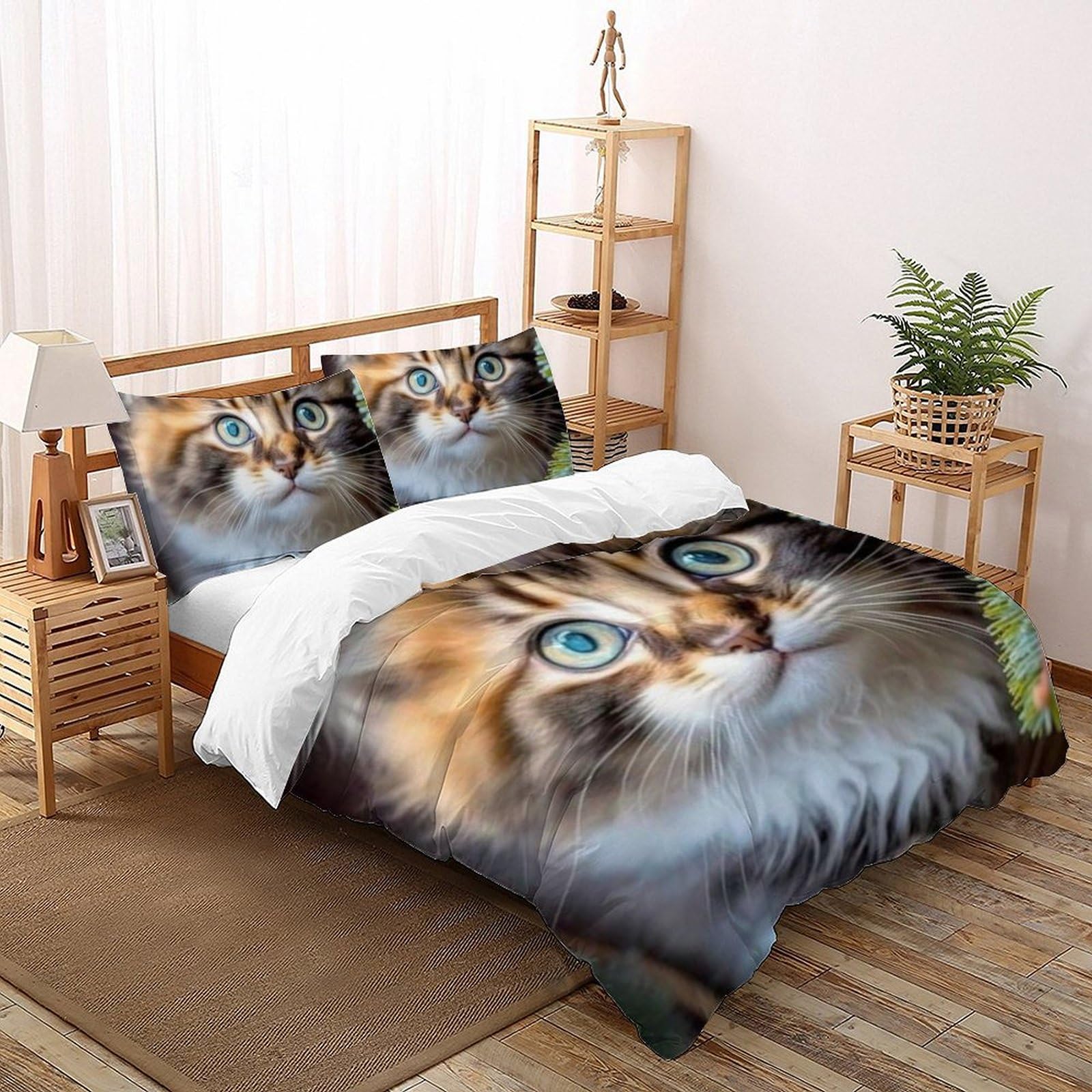 Housse de couette double animaux 3D microfibre 200x200 enveloppant vos enfants de tendresse