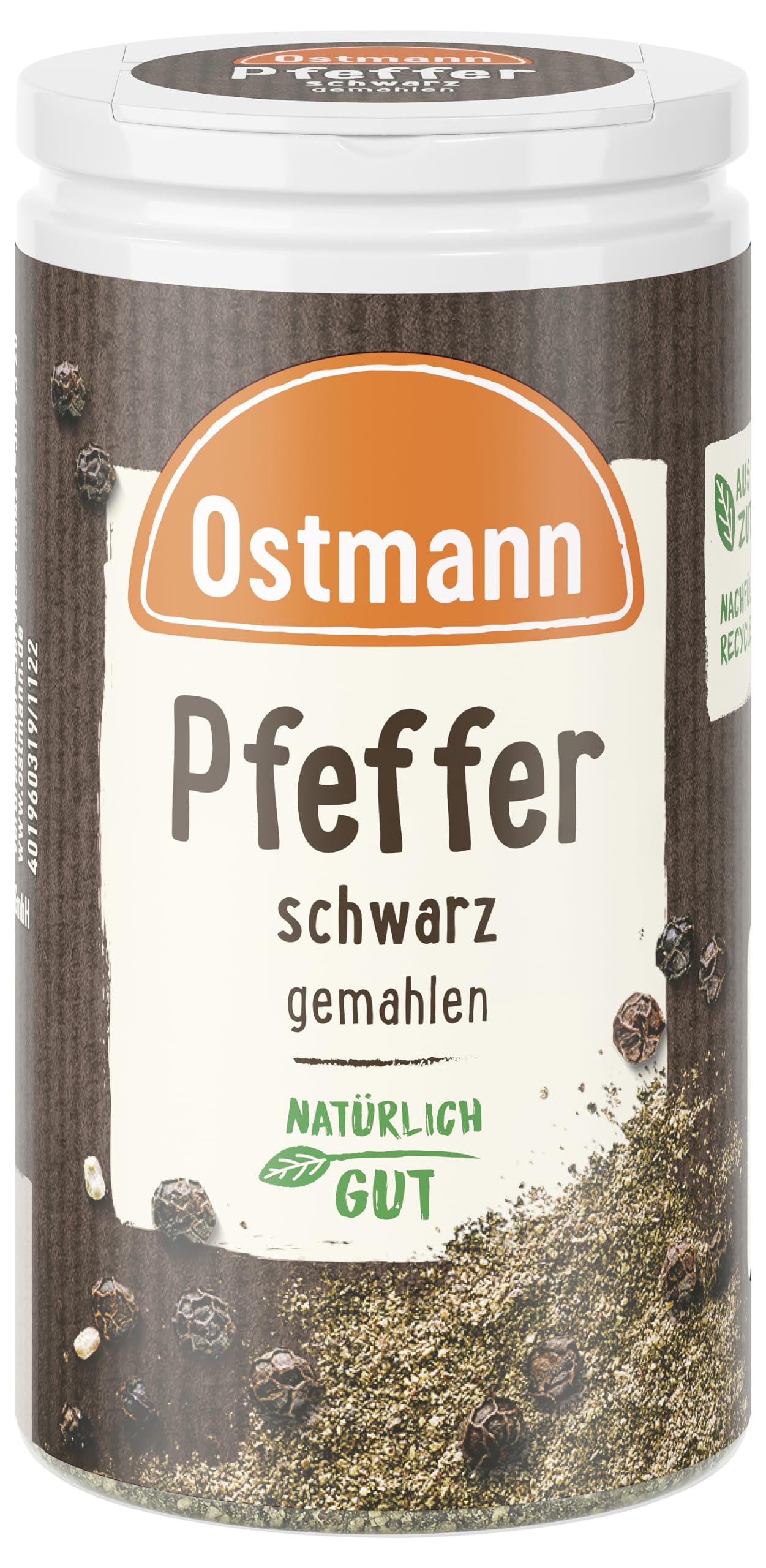 Ostmann Pfeffer schwarz gemahlen, 40 g (Verpackungsdesign kann abweichen)