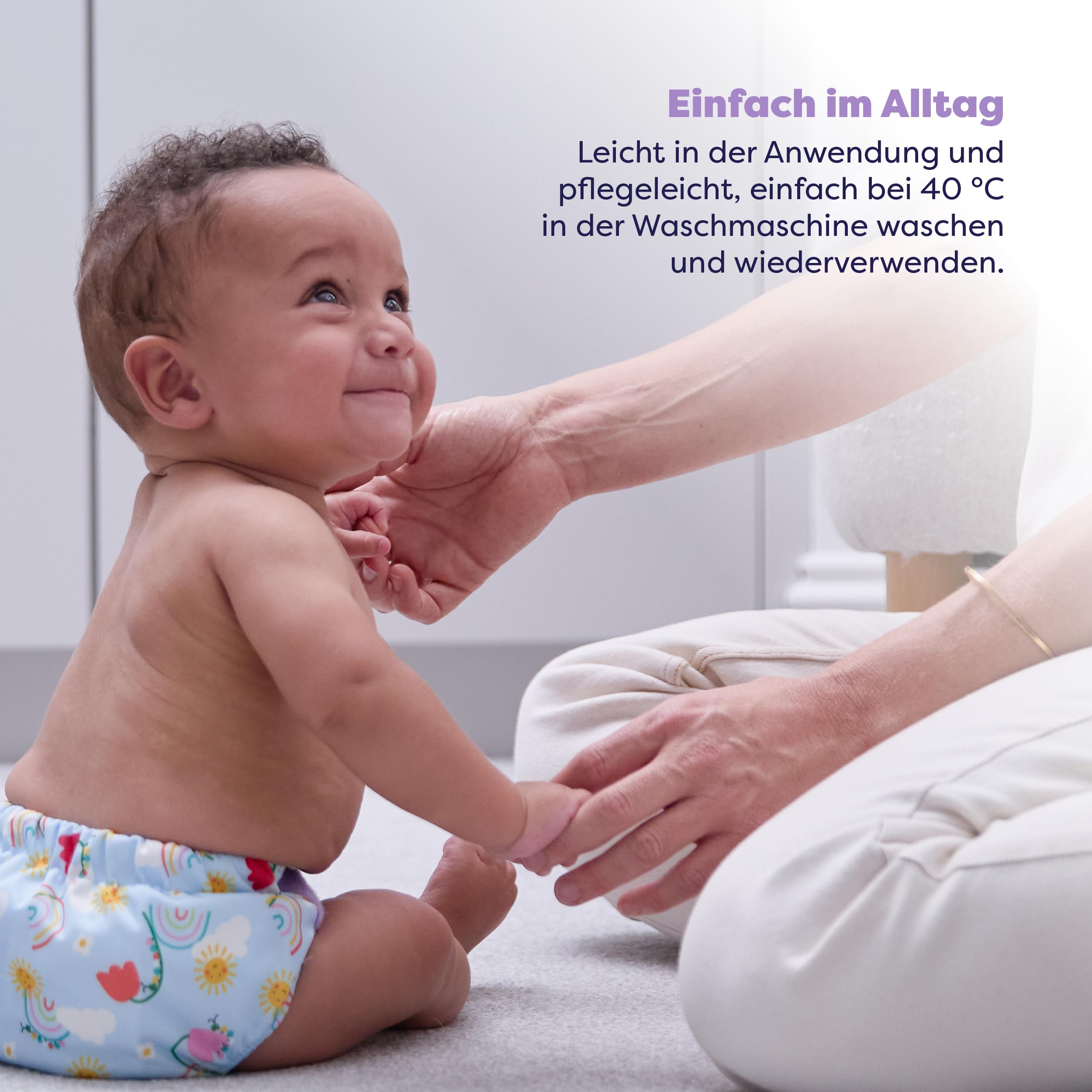 Bambino Mio 3er-Pack revolutionäre wiederverwendbare Windeln – (Gartenparty) Stoffwindeln von der Geburt bis zum Töpfchentraining | Chemikalienfreie, verstellbare, waschbare Windeln mit Bambus-Einlage