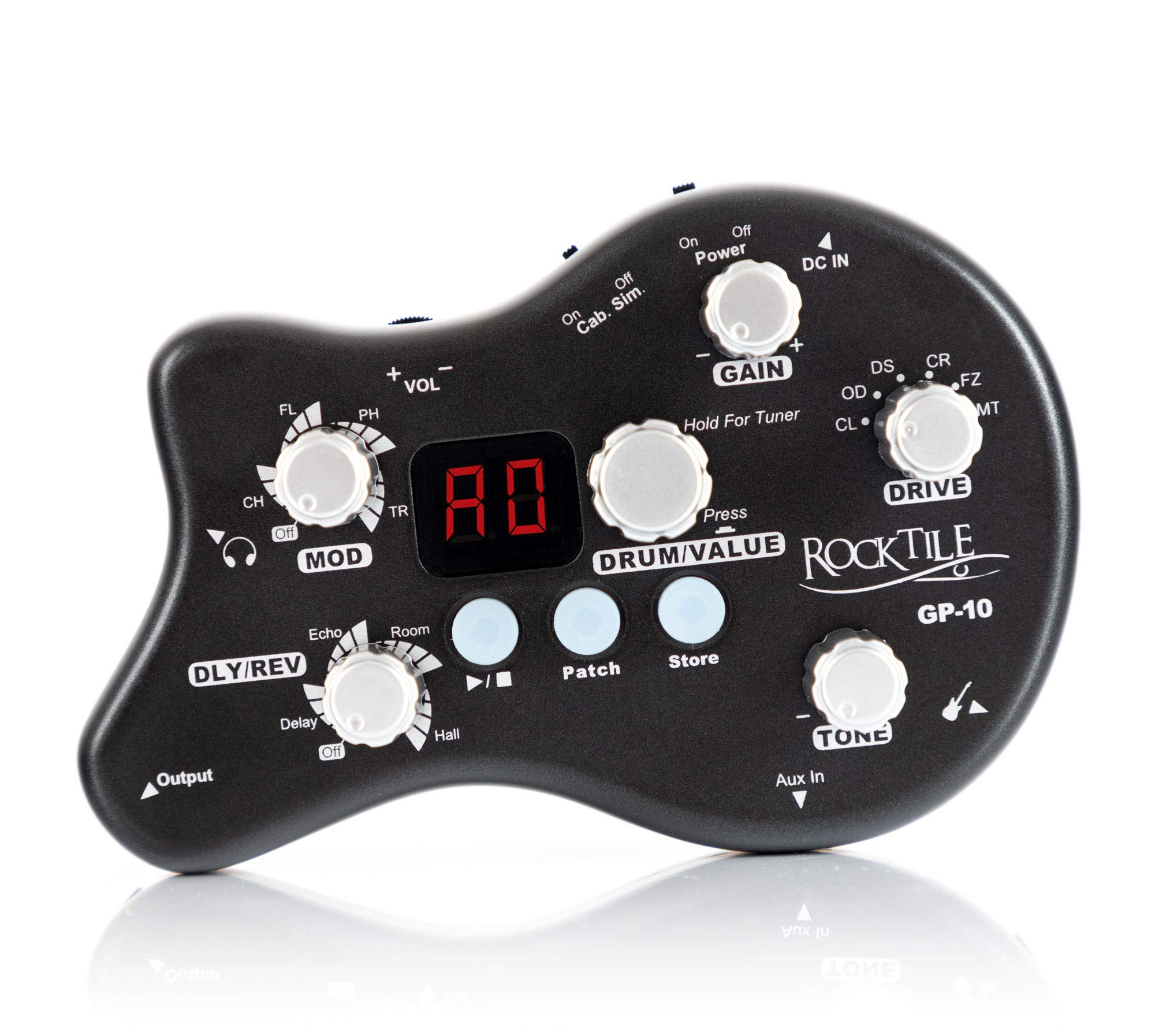 Rocktile GP-10 / BB-860A Gitarren Amp Set - Kopfhörerverstärker mit 6 hochwertigen Amp-Models und weiteren Funktionen - Bluetooth® Lautsprecher mit Akku - 5" Fullrange Lautsprecher - Schwarz