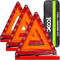 Vista 1 de XOOL Triángulo de advertencia triángulo de advertencia de emergencia Reflector Triángulo Triángulo Kit de triángulo de seguridad adecuado