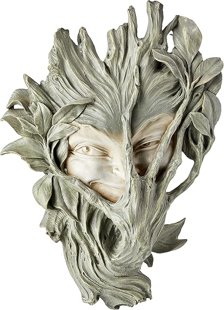 Design Toscano Bashful Sprite Tree Face Mystic Decor Wall Sculpture, 33 cm, Polyresin, Two Tone Stone