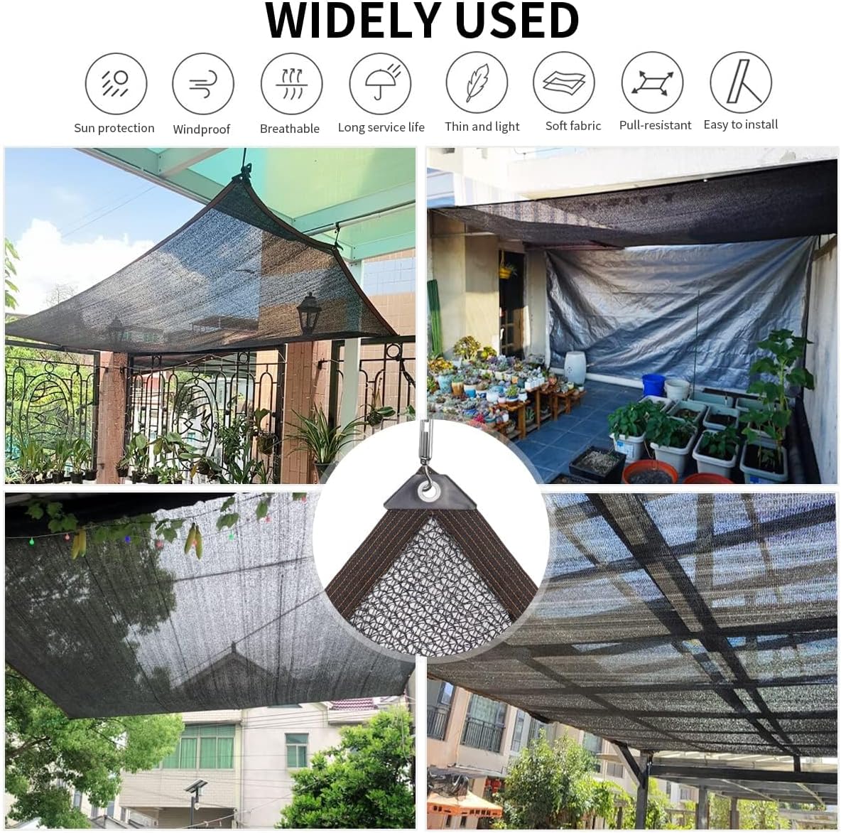 Shade Cloth, 40% Sunblock Shade Cloth Cover Mesh UV Resistant Net for Garden Flower Plant Greenhouse, Plant and Patio Sunshade,Black,2X3m