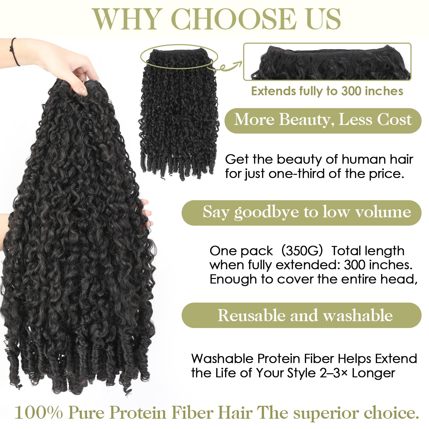 Burmese Curly Bundles 20 22 24 Inch Natural Black,100% Pure Protein Fiber Close to Virgin Human Hair, 3C4A Textured With Spiral Curls Ends, Hair Extensions for Black Women(#1B, 20 22 24)