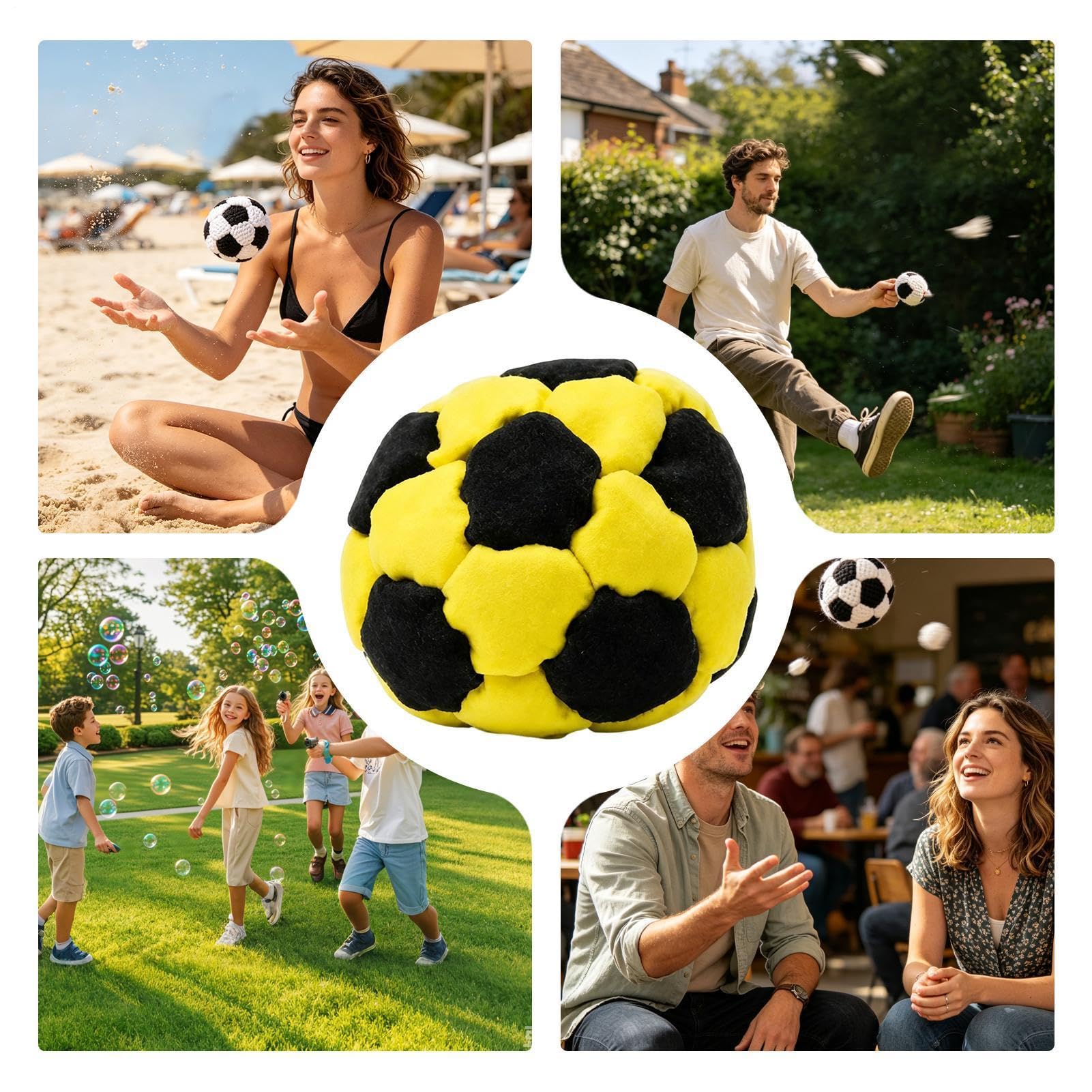 Sac de football tricoté jeux de lanceurs motifs football jeunesse sacs jeter convient aire jeux camping fêtes école arrière-cour jeux plein air