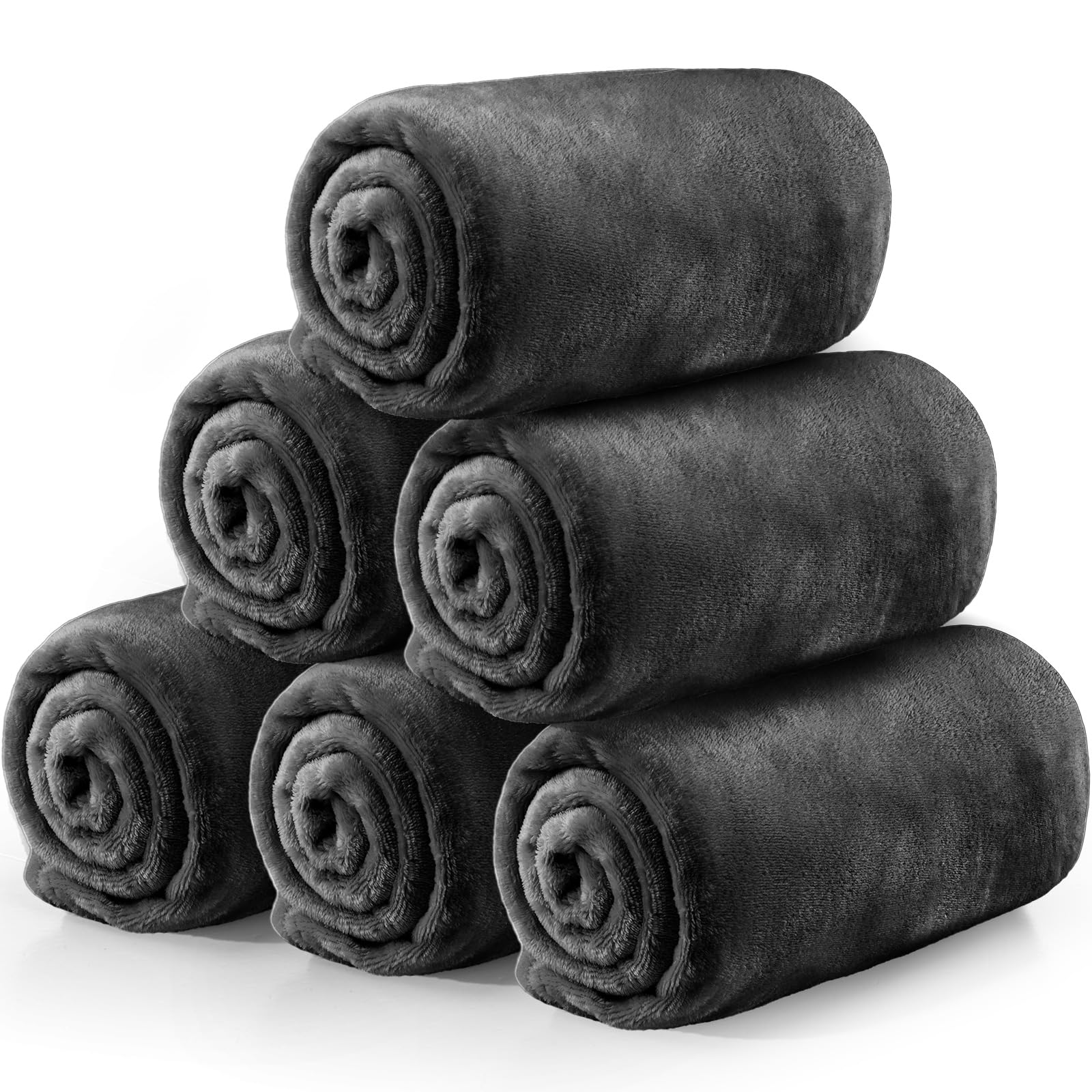 Tinideya 6 Pcs Flannel Fleece Throw Blanket Bulk 50 x 60 Inch Soft Fleece Blanket Warm Throw Blanket Coral Blankets for Couch Sofa Home Wedding Gifts