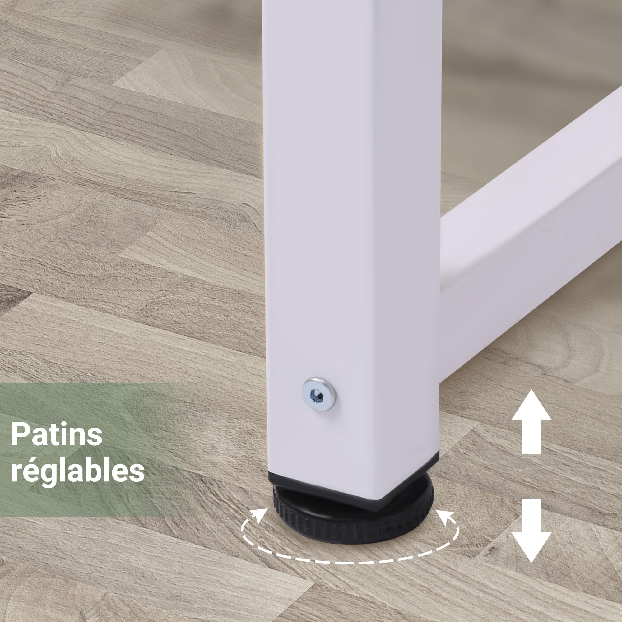 HOMCOM Table d'ordinateur Multifonction 120L x 60l x 76H cm Blanc | Table de Salle à Manger, Grand Plateau, Cadre Robuste en Métal