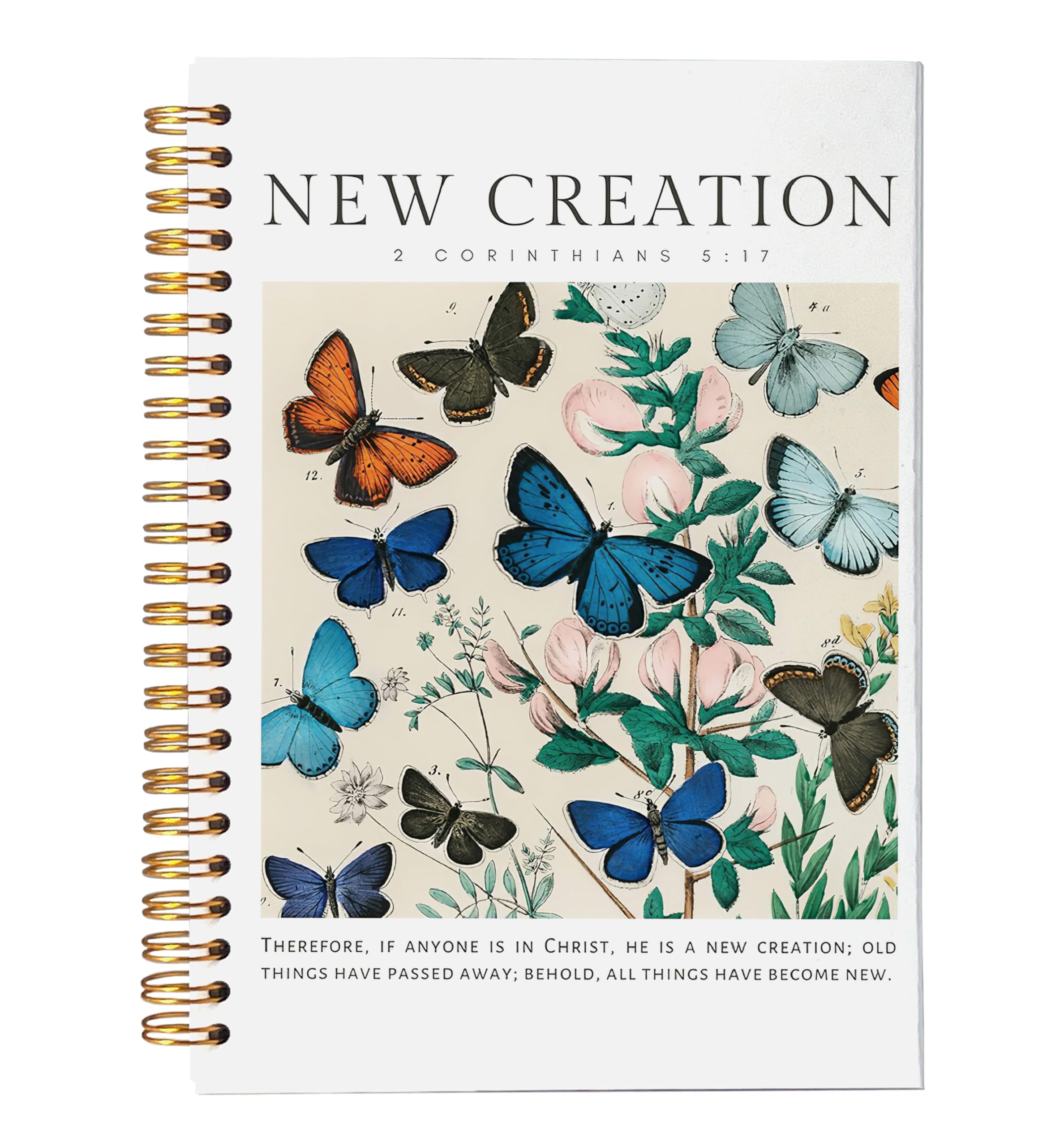 VNWEK Butterfly Christian Notebook Journal - Christian Notebook for Women, Christian Journals for Writing Women, Notebook Spiral Bound with, 2