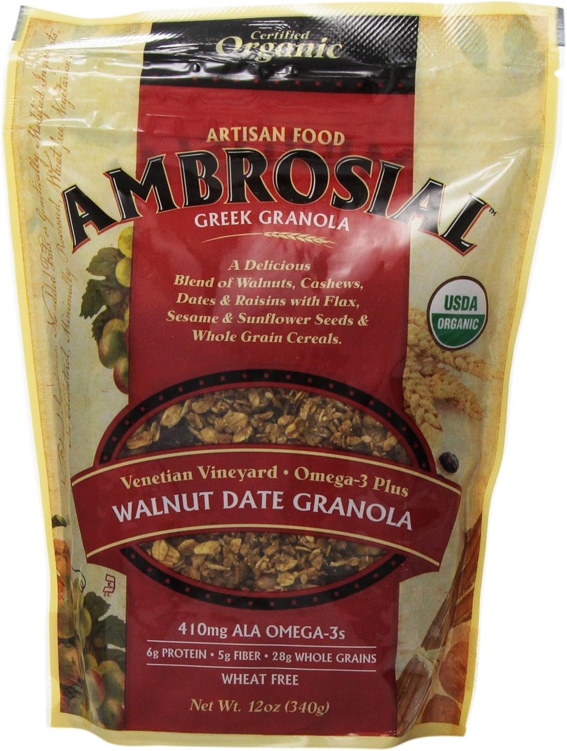 Ambrosial Granola Organic Granola and Muesli Sampler, 12-Ounce Pouches (Pack of 3)