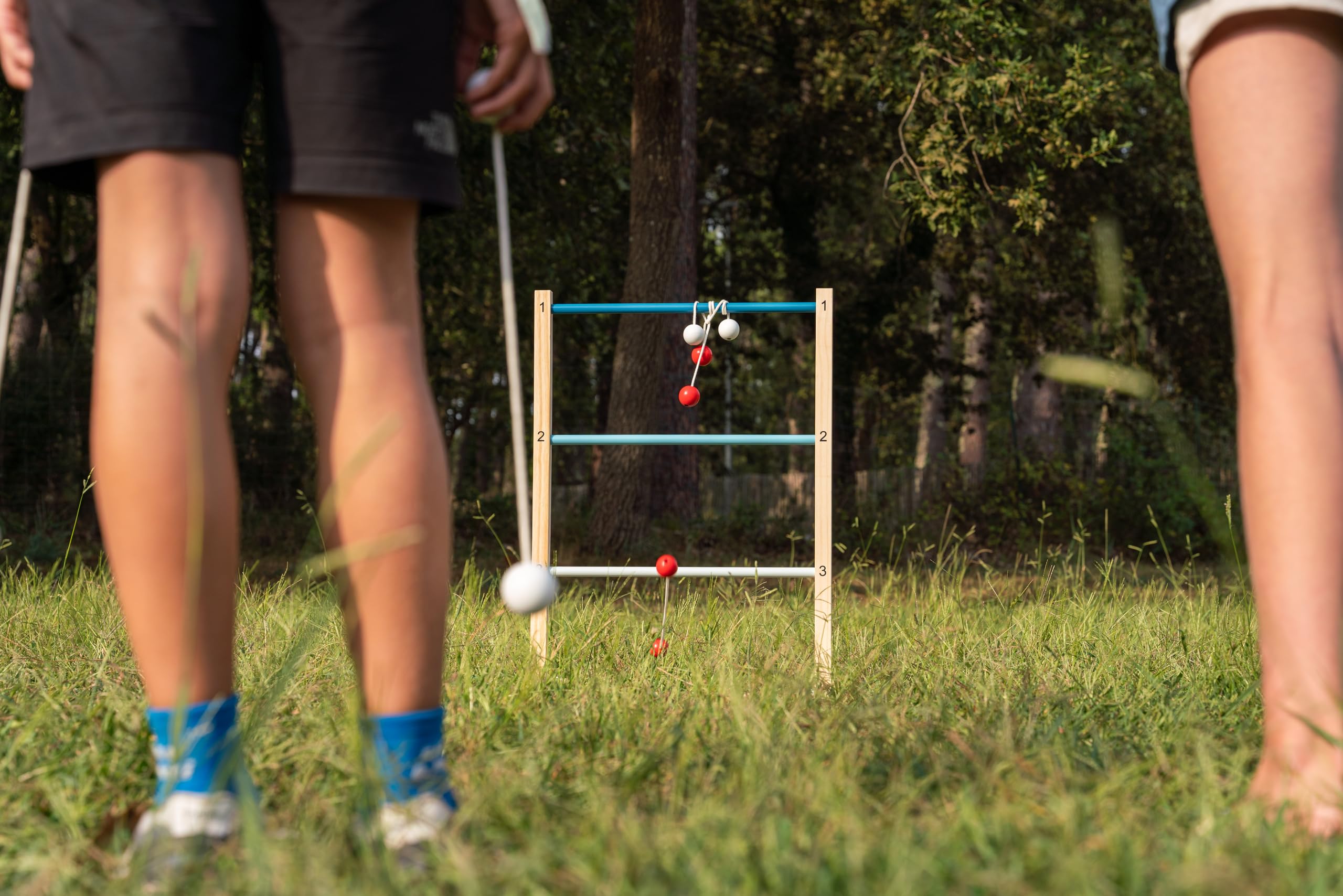 BS Toys - 2-in-1 Leitergolf- und Scheibenspiel - Disc Zielspiel – Aktives Bewegungsspiel für draußen – Wurfspiel & Leiterspiel – Outdoor Spielzeug für Kinder ab 8 Jahre – Gartenspiel & Freizeitspaß