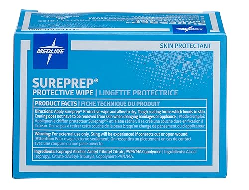 Miniatura 4 de Medline SurePrep - Barrera protectora para la piel, toallita, suministros médicos de alta calidad para cuidado y protección de la piel, paquete de 50