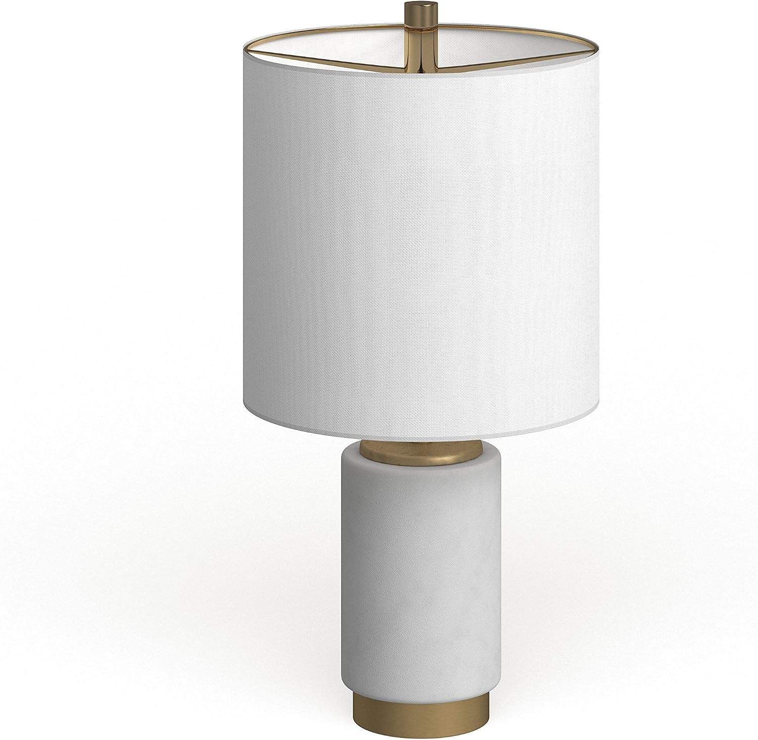 Safavieh Lighting Collection Davion White/ Brass Gold 16-inch Bedroom Living Room Home Office Desk Nightstand Table Lamp (LED Bulb Included)