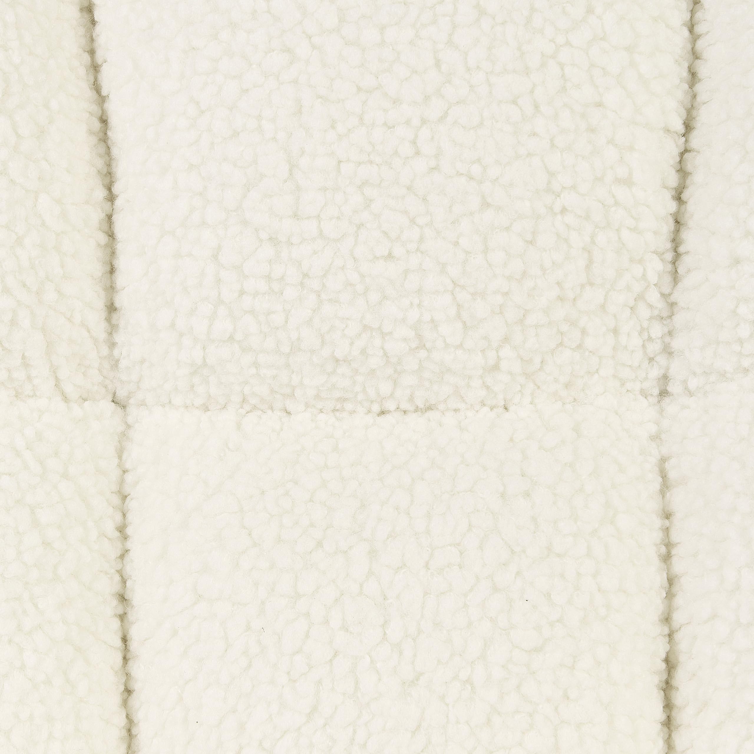 Fauteuil à Bascule Moderne en Tissu Boucle Blanc et Pieds en Bois Oulu