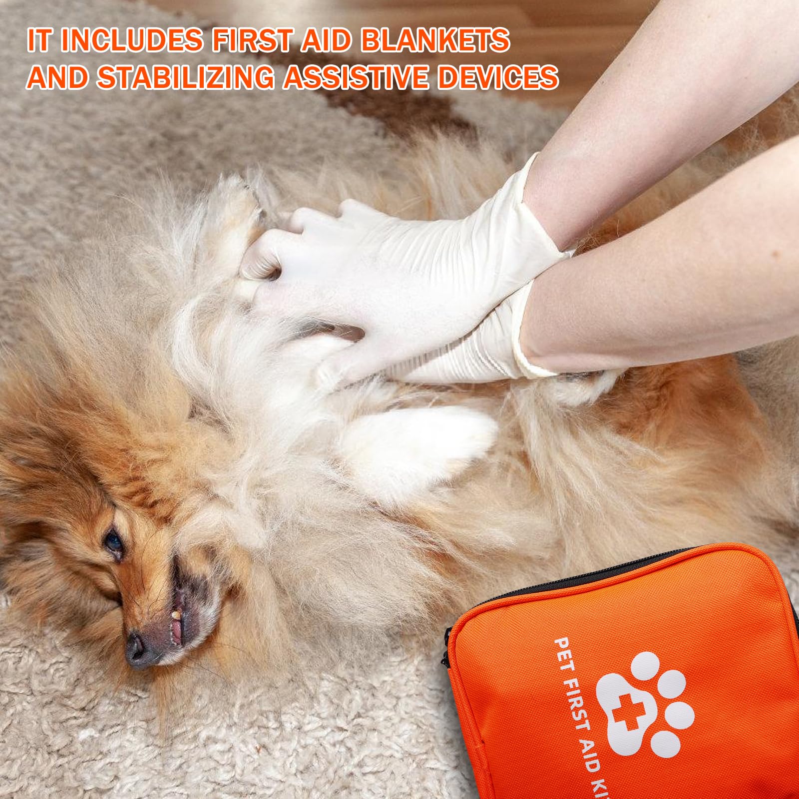 Juego de primeros auxilios para perros y gatos, 118 piezas, farmacia de viaje, farmacia de viaje, mascotas, farmacia para perros, kit de primeros auxilios para emergencias en viajes al aire