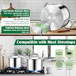 E-far 10-Piece Ensemble de cuisine en acier inoxydable, poêlons et poêles à induction avec base Tri-Ply, ensemble de cuisine non toxique avec poêle, casserole, casserole à saute, réserve avec lids, four & Lave-vaisselle sans danger